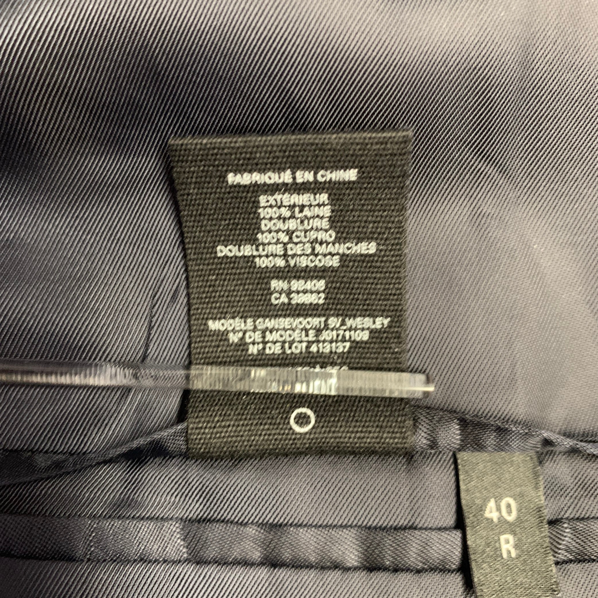 THEORY Size 40 Grey Navy Heather Wool Notch Lapel Suit - Image 10