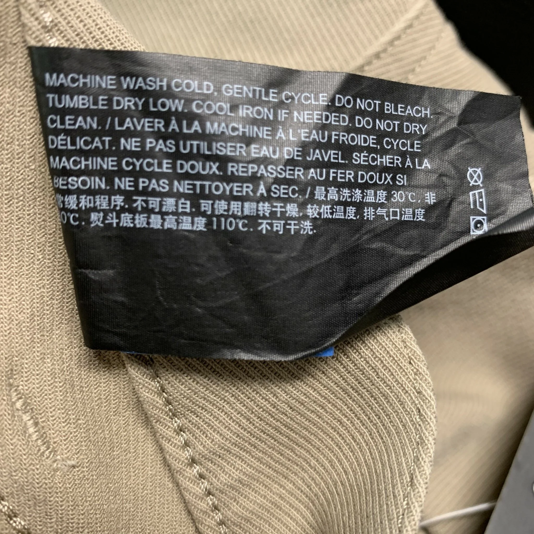 THEORY Size 40 Khaki Twill Cotton Blend Flat Front Casual Pants - Image 5