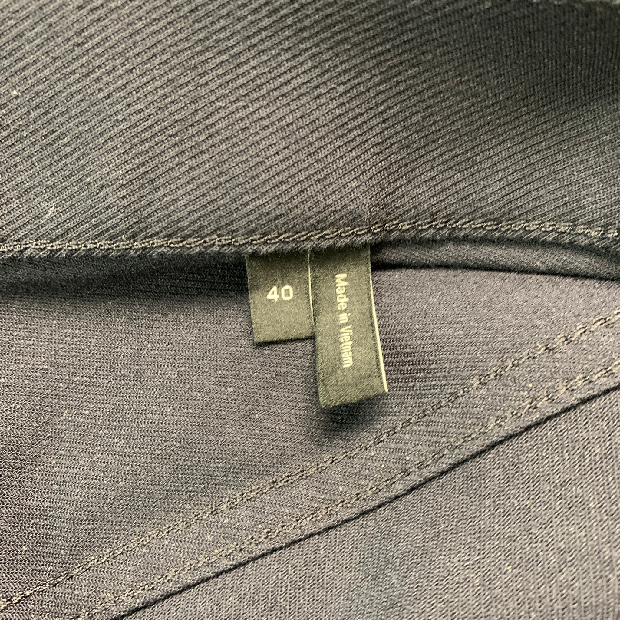THEORY Size 40 Navy Twill Cotton Blend Flat Front Casual Pants - Image 4