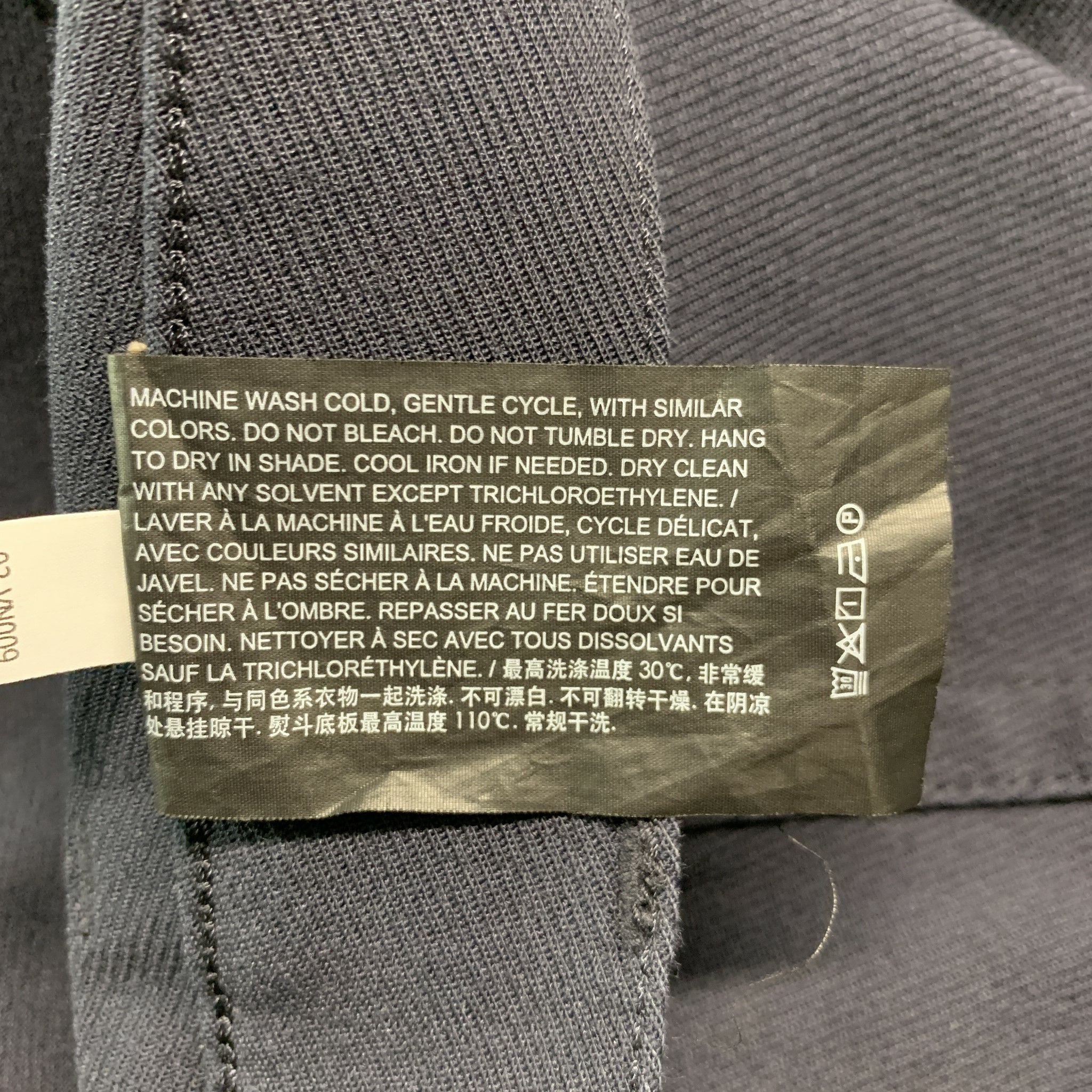 THEORY Size 40 Navy Twill Cotton Blend Flat Front Casual Pants - Image 5
