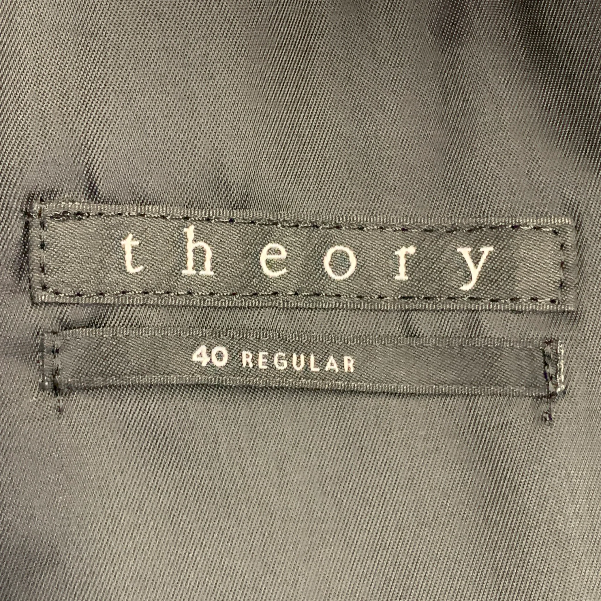THEORY Size 40 Regular Black Wool Blend Notch Lapel Suit - Image 8