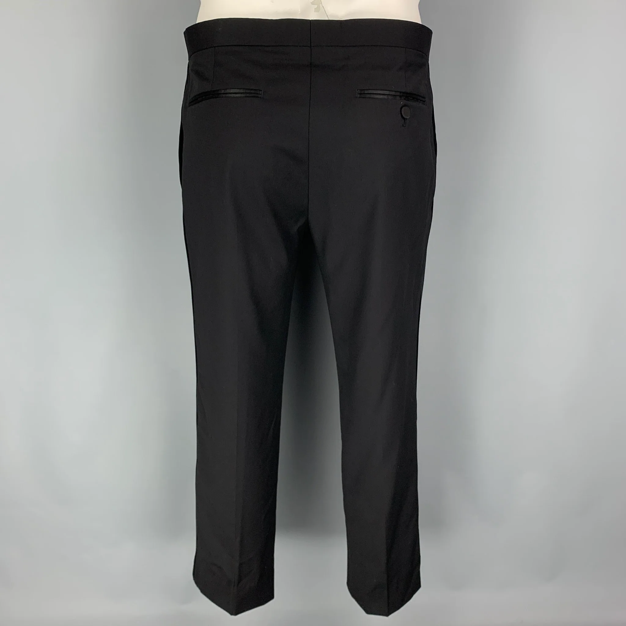 THEORY Size 40 Regular Black Wool Peak Lapel Tuxedo Suit - Image 6