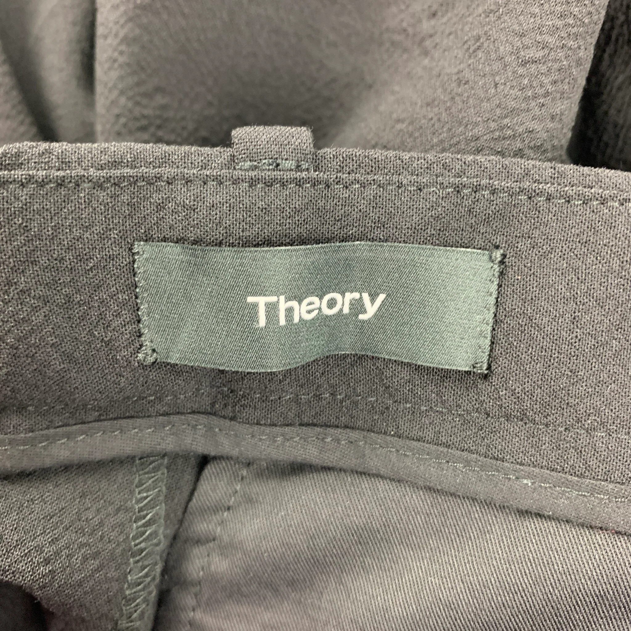 THEORY Size 42 Black Wool Blend Notch Lapel Suit - Image 11