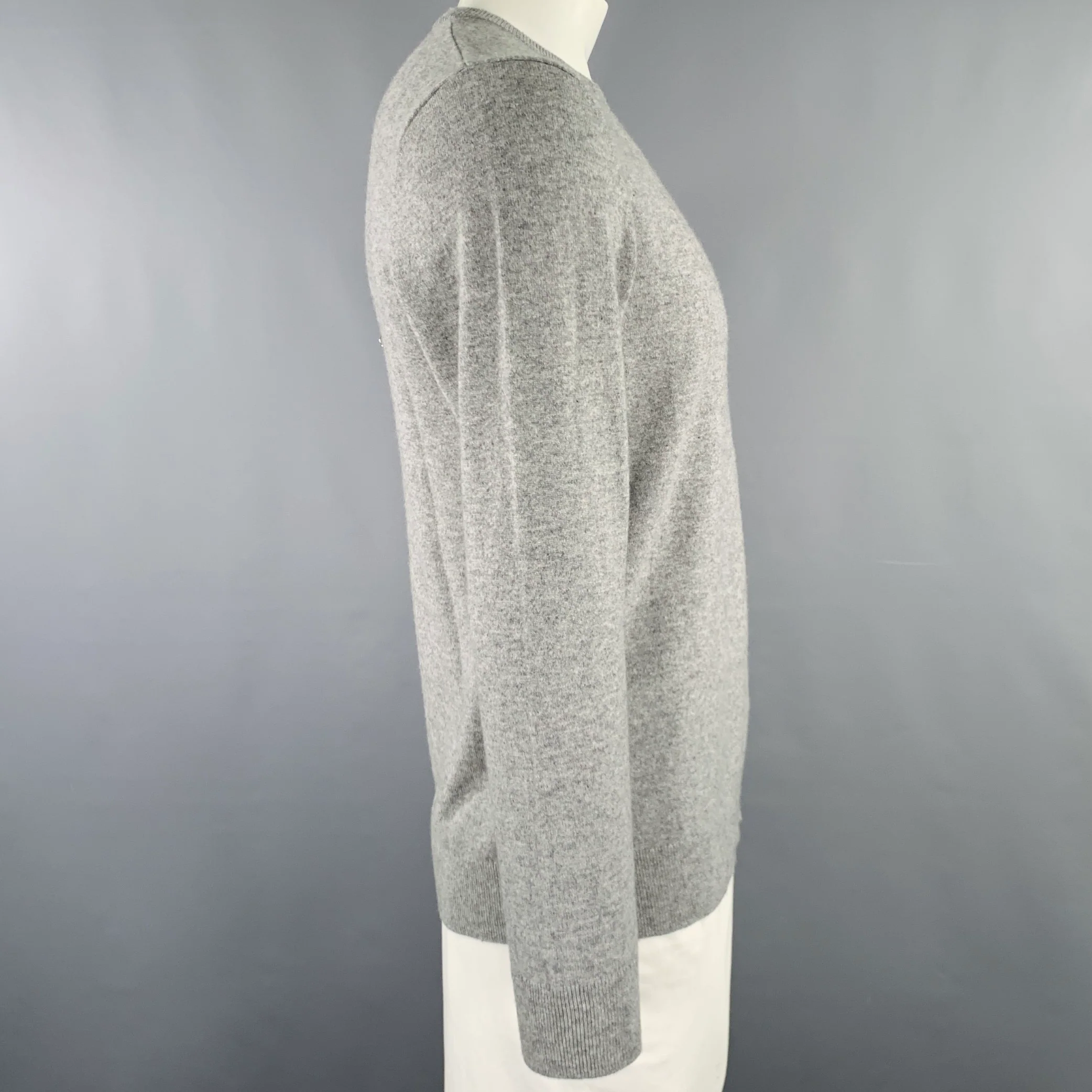 THEORY Size L -Our Time- Grey Heather Cashmere Crew Neck Pullover - Image 3