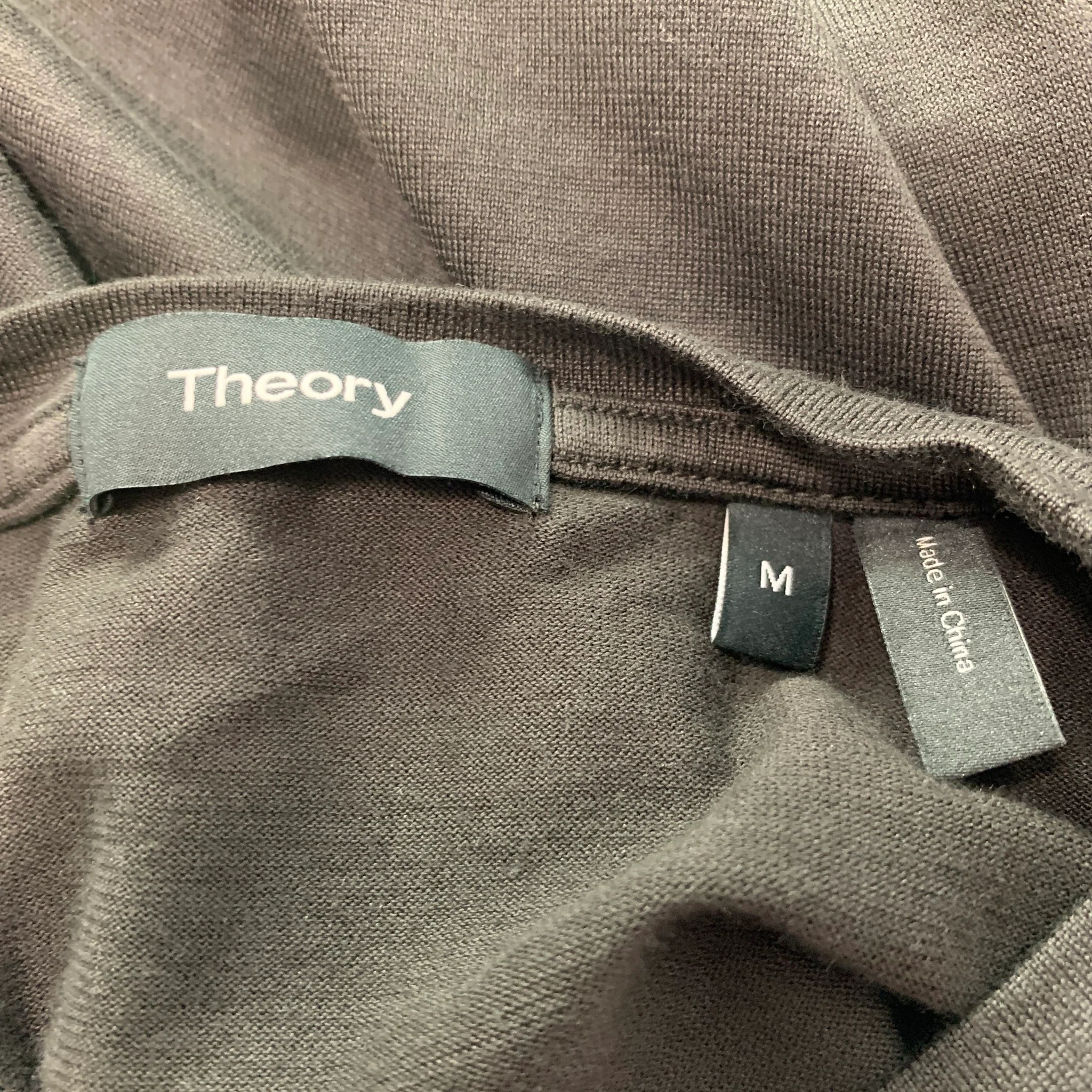 THEORY Size M Brown Silk Cotton Jersey T-shirt - Image 4