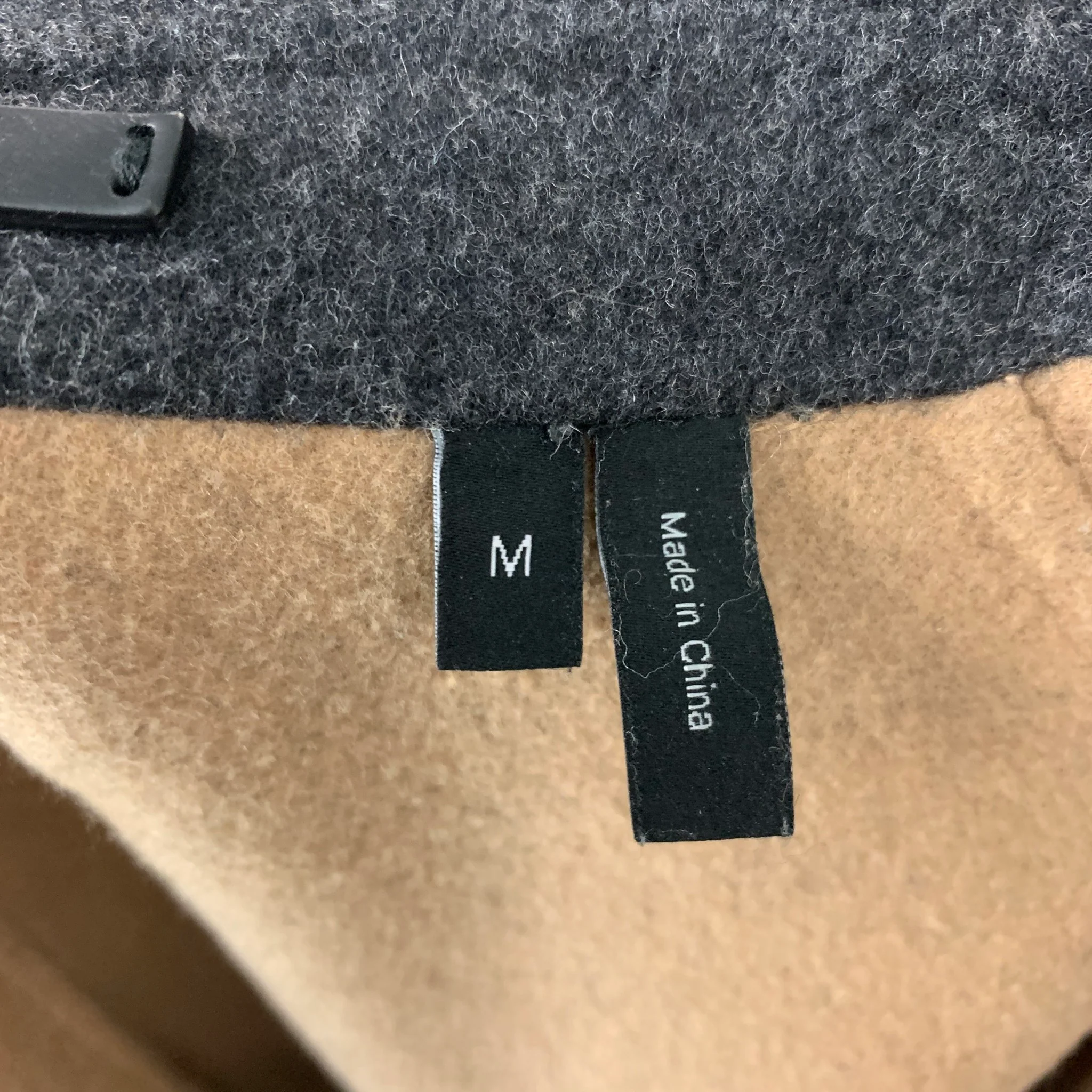THEORY Size M Charcoal Tan Solid Wool Blend Belted Coat - Image 6
