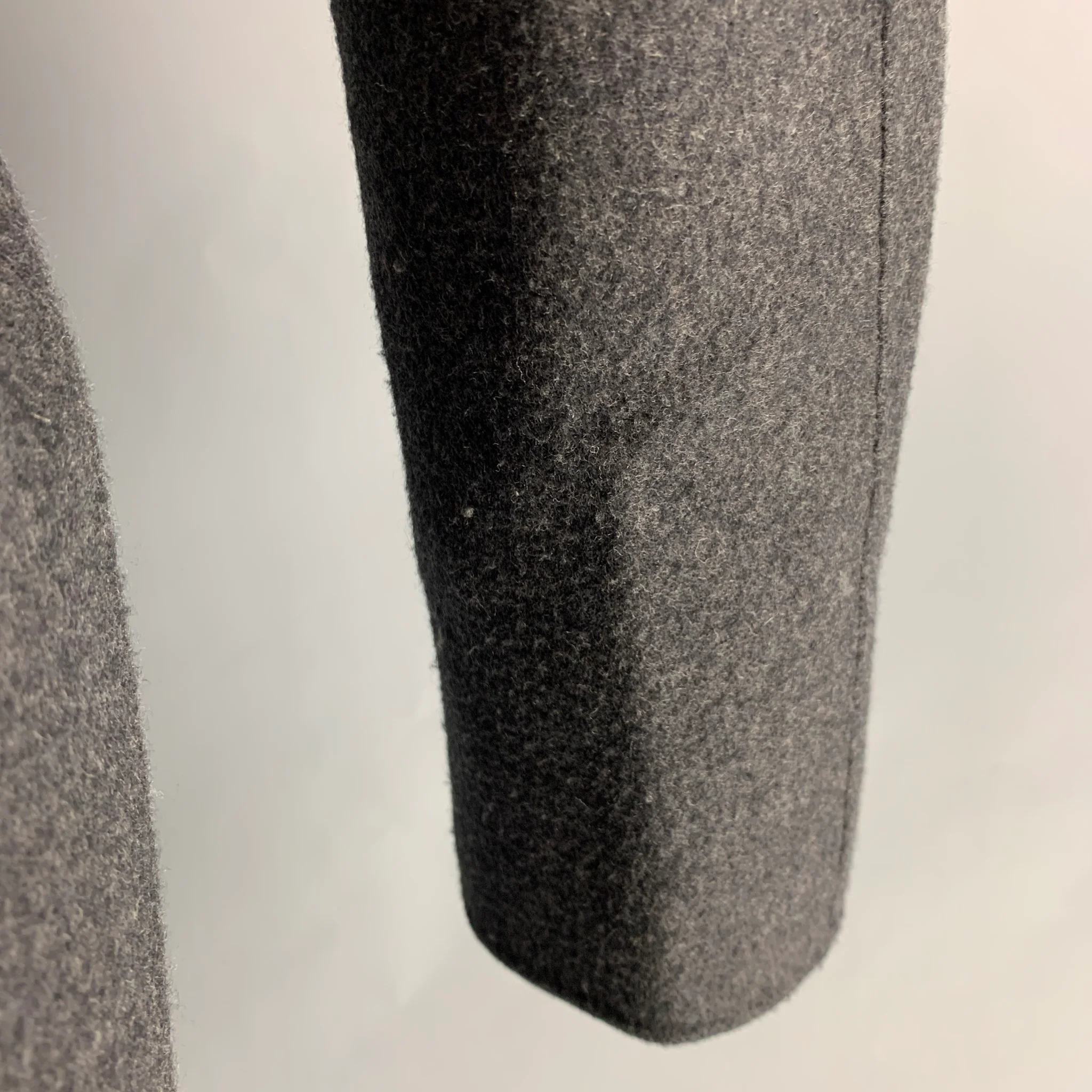 THEORY Size M Charcoal Tan Solid Wool Blend Belted Coat - Image 8