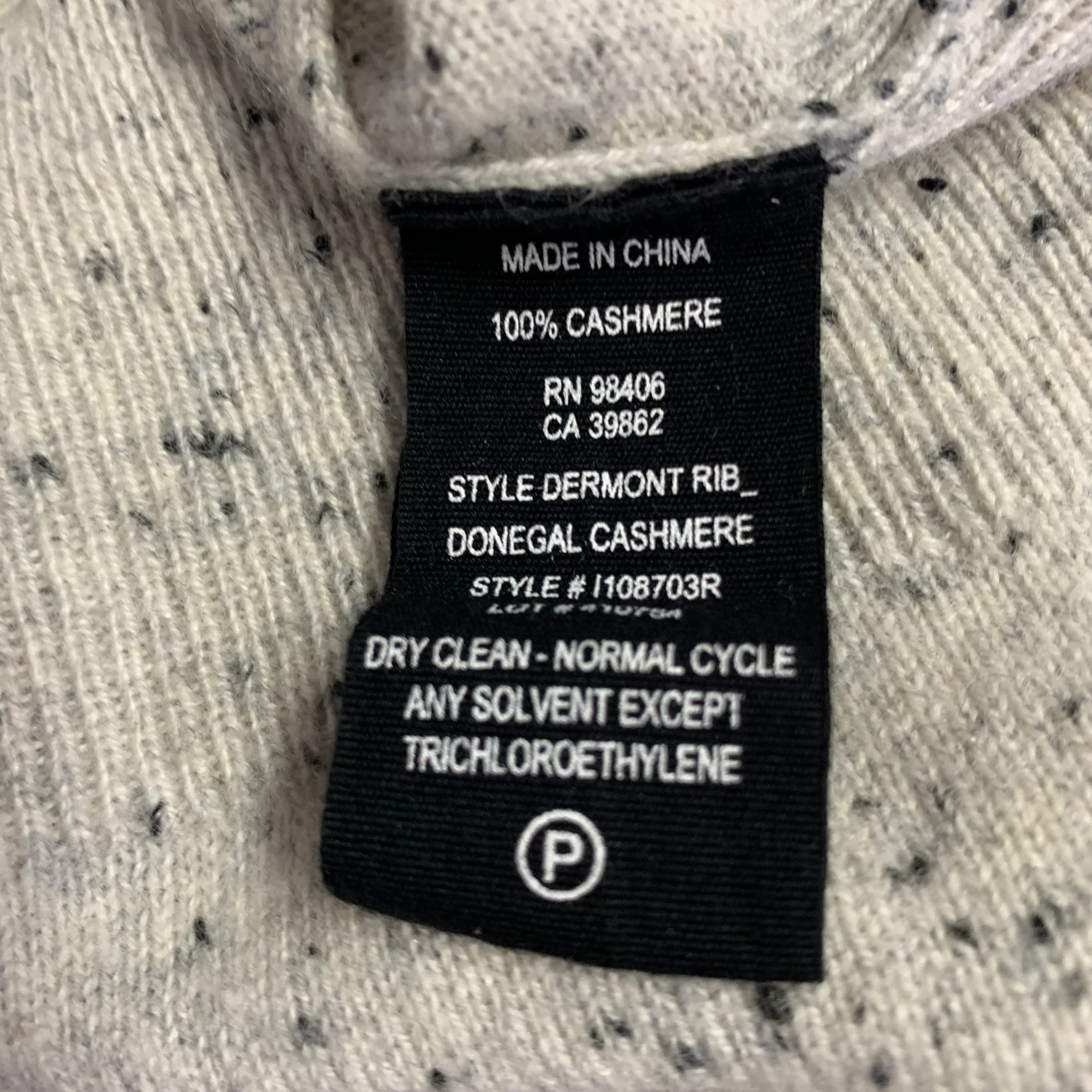 THEORY Size M Cream Black Speckled Cashmere Crew Neck Pullover - Image 6