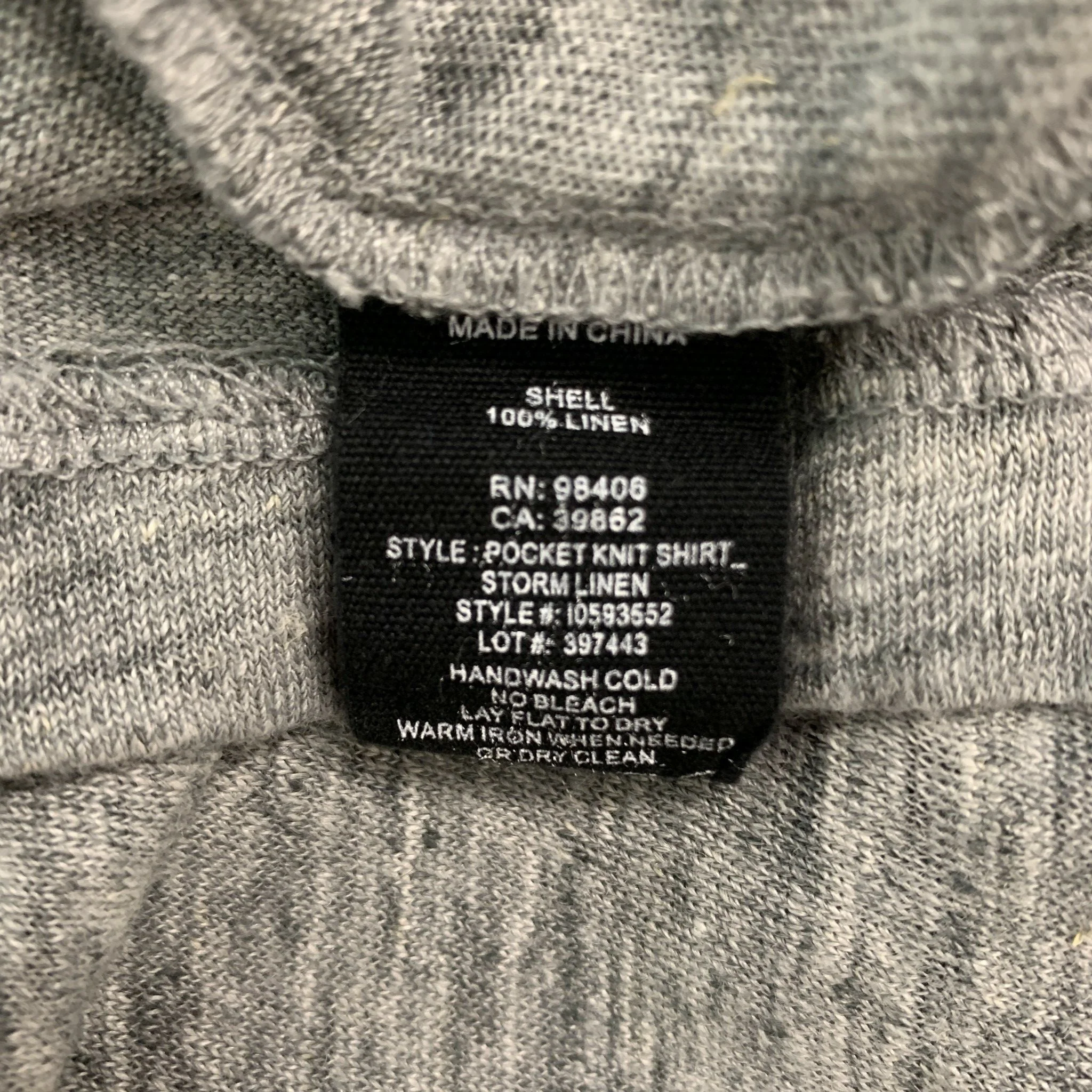 THEORY Size M Grey Heather Linen One pocket Short Sleeve Shirt - Image 5