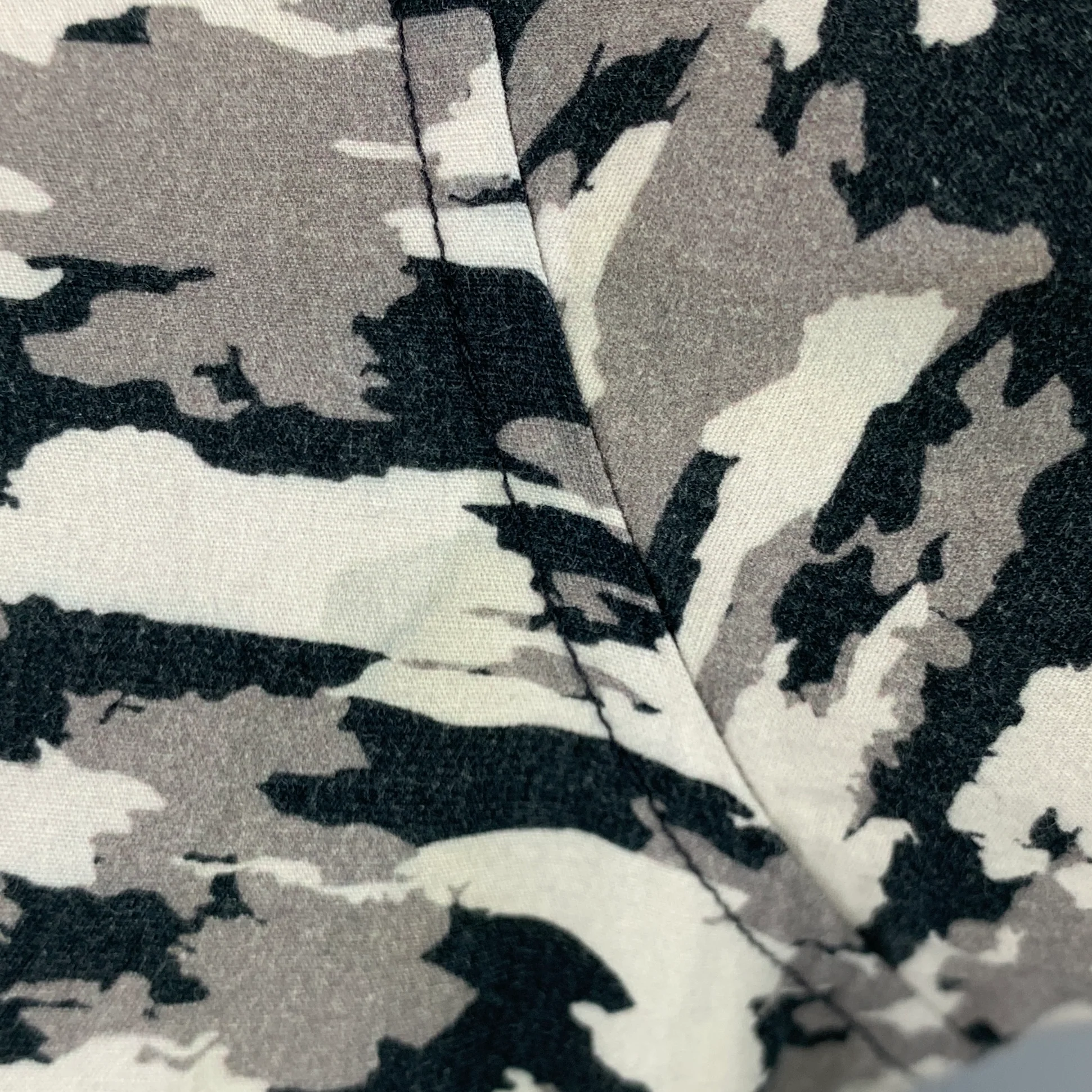 THEORY Size M Off White Black Camo Cotton Button Up Long Sleeve Shirt - Image 7