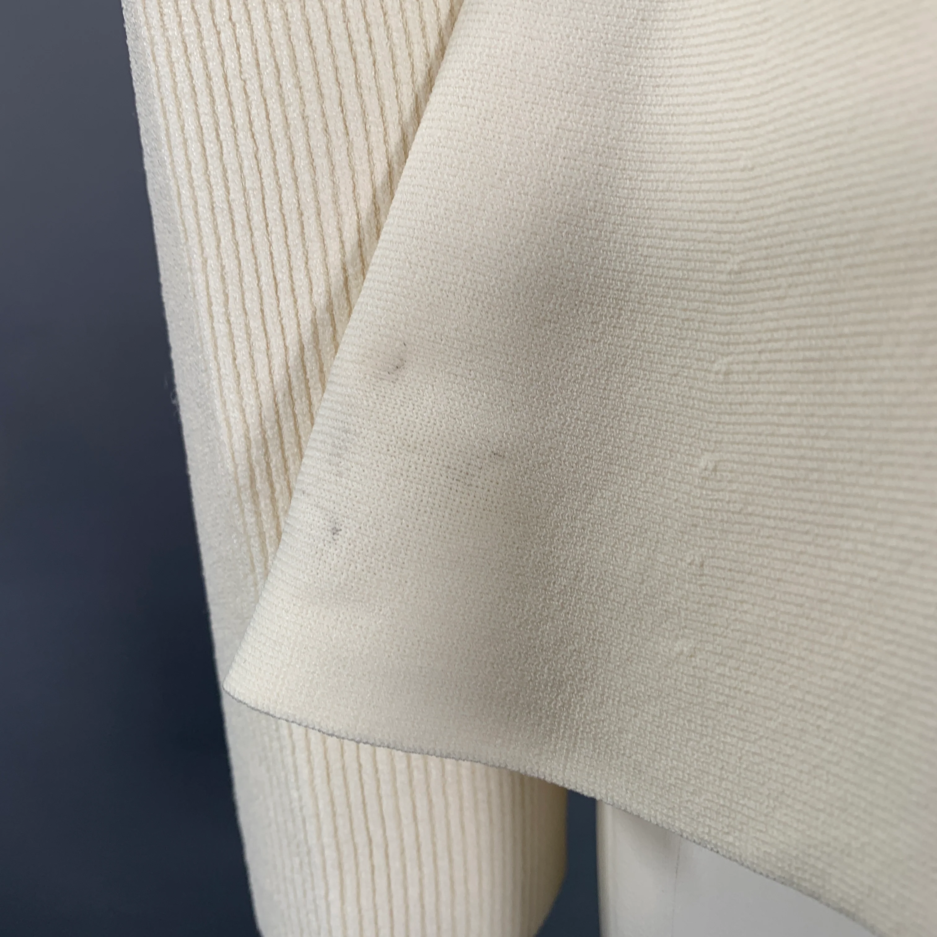 THEORY Size M Peplum Compact Crepe Cream Viscose Blend Ribbed Casual Top - Image 4