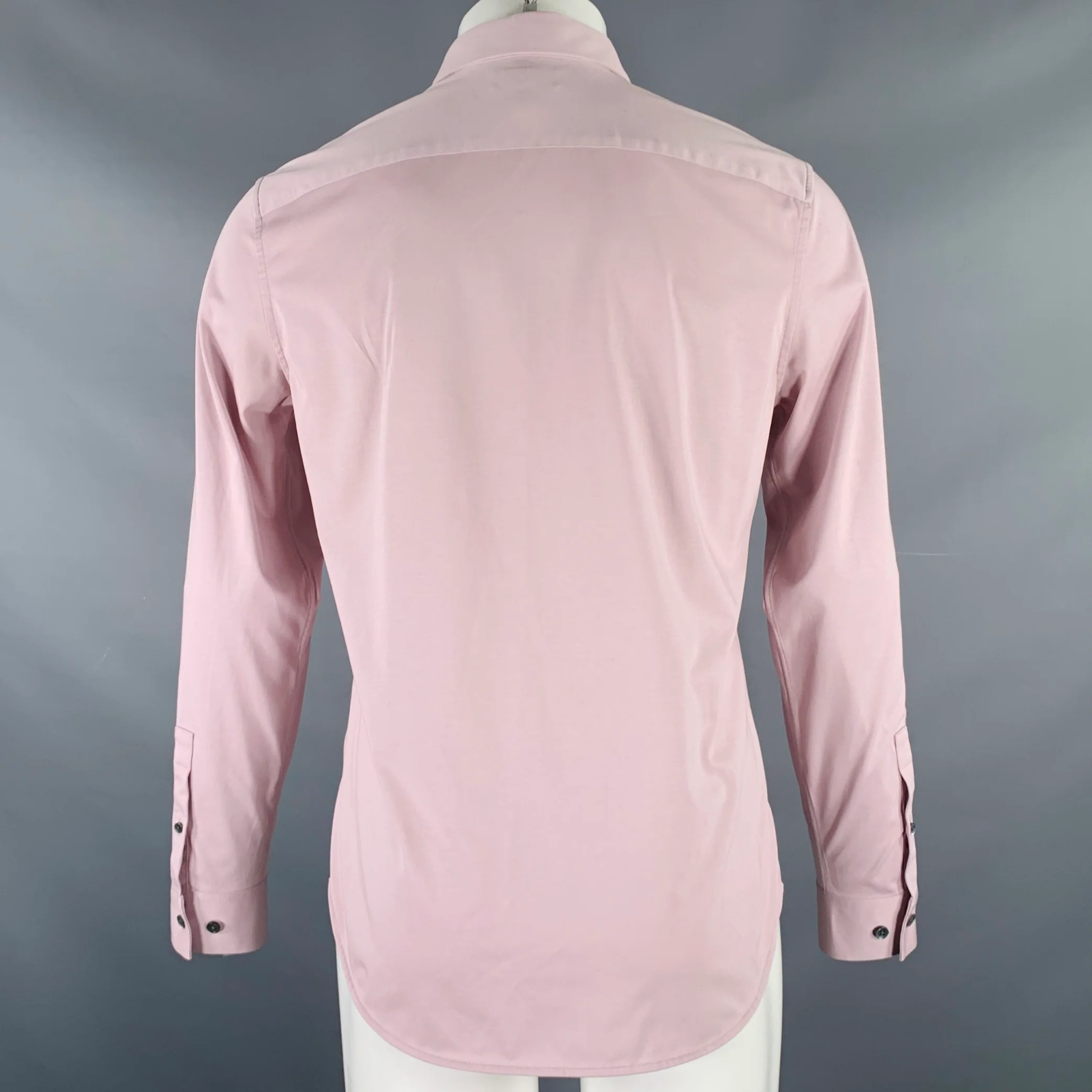 THEORY Size M Pink Blush Cotton Polyester Button Up Long Sleeve Shirt - Image 3