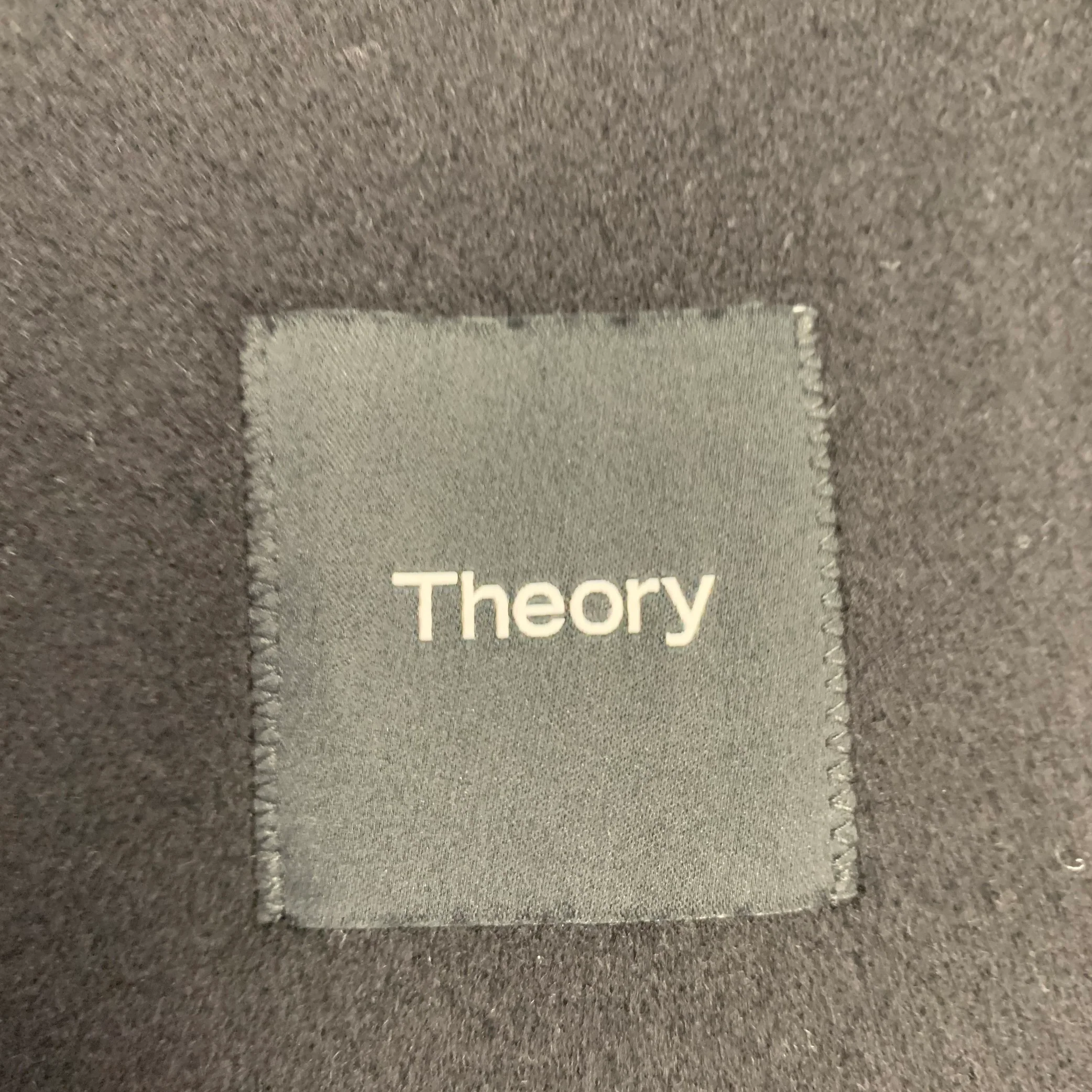 THEORY Size M River Black Cashmere Wool Snaps Jacket - Image 4