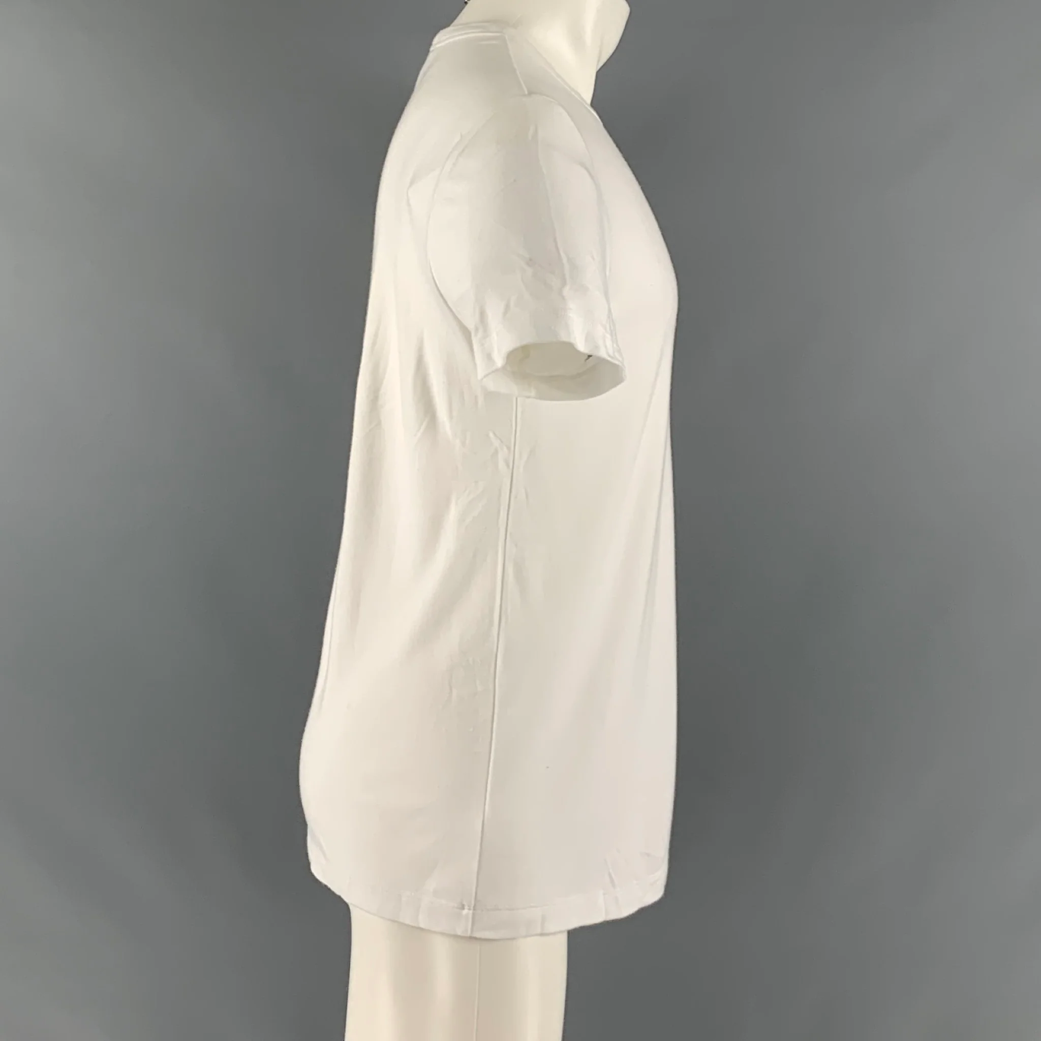 THEORY Size M White Tencel Jersey T-shirt - Image 2