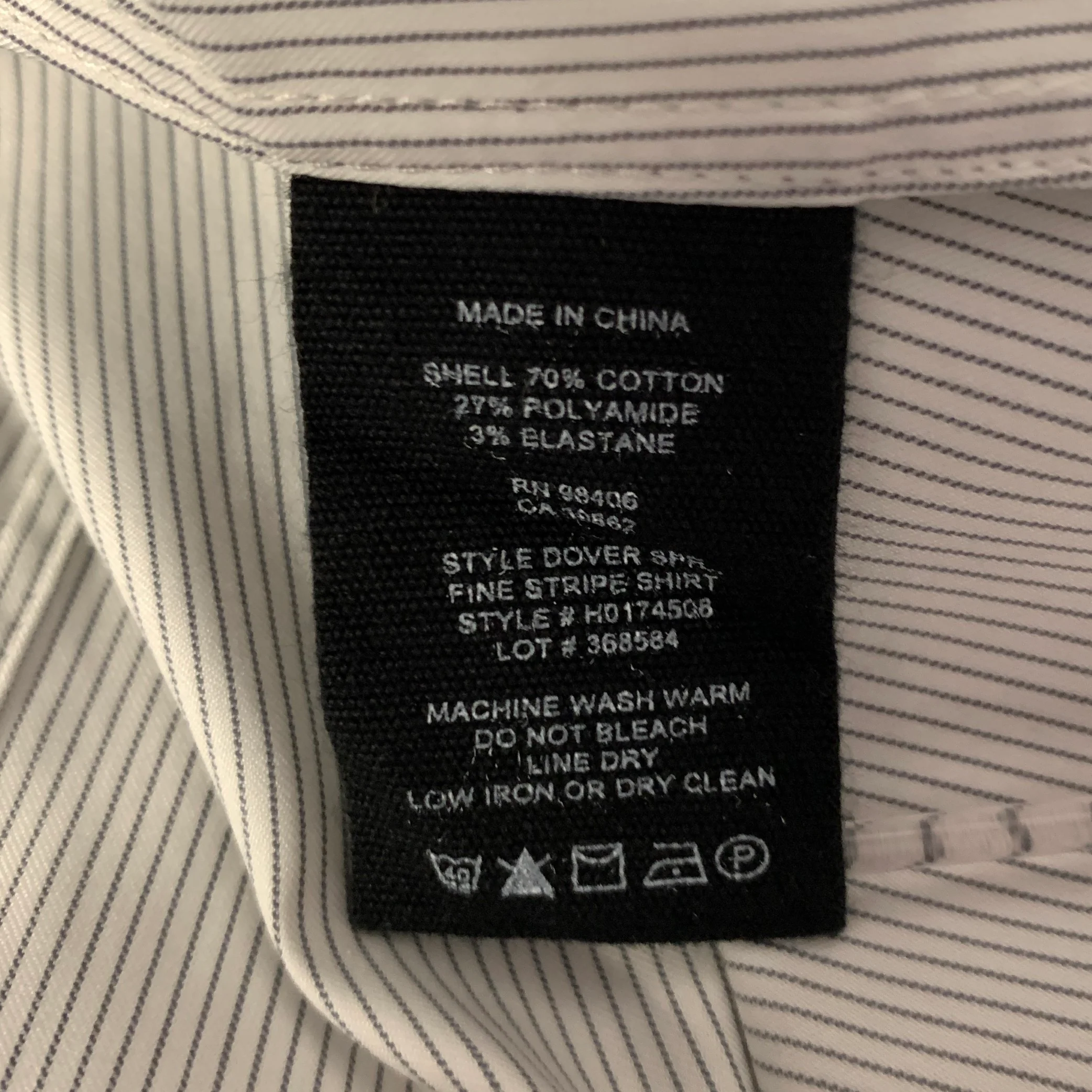 THEORY Size S White Grey Pinstripe Cotton Blend Spread Collar Long Sleeve Shirt - Image 7
