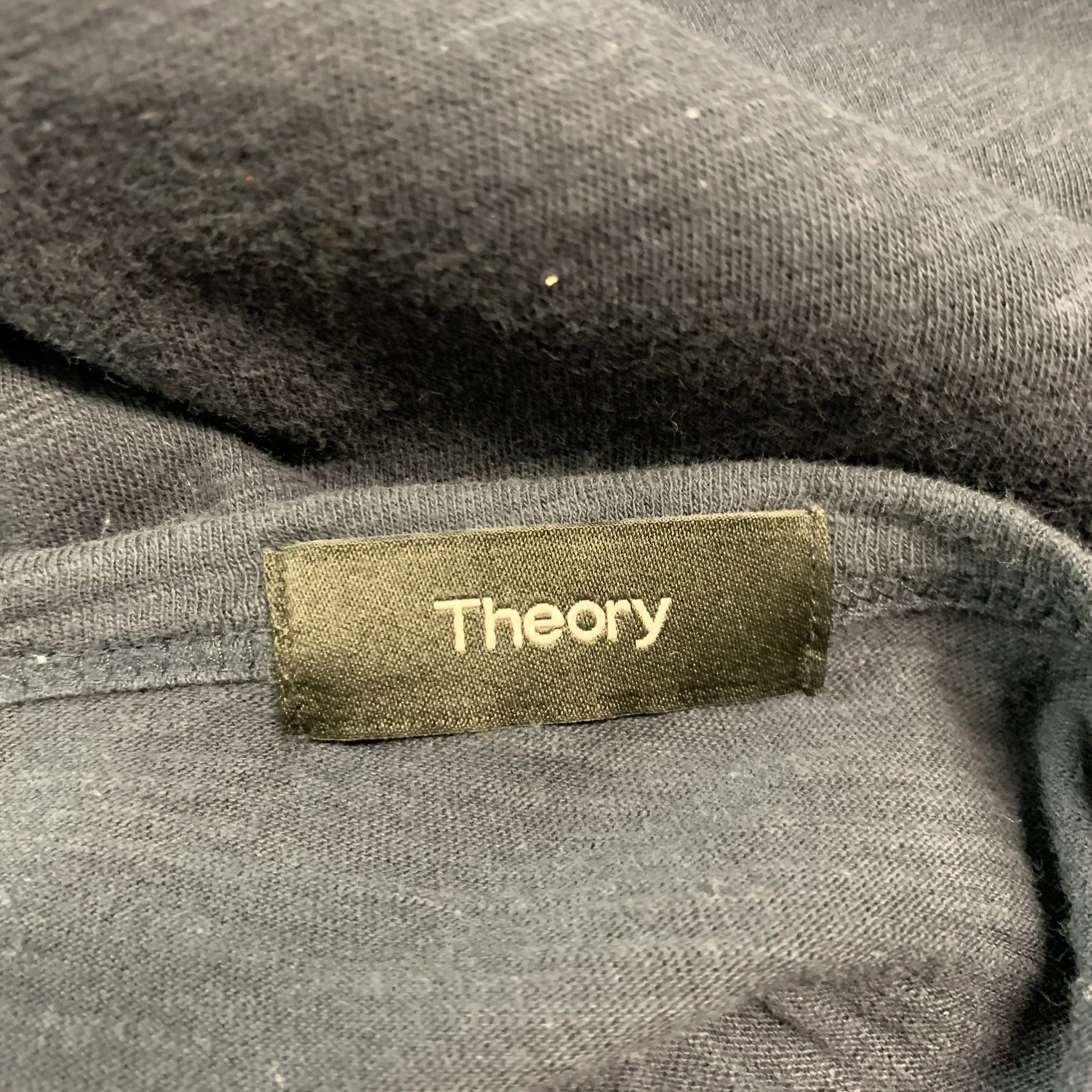 THEORY Size XL Navy Cotton Henley Pullover - Image 6