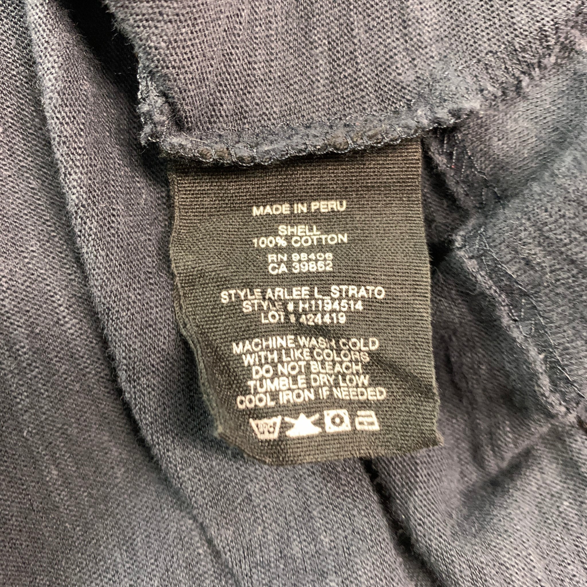 THEORY Size XL Navy Cotton Henley Pullover - Image 7