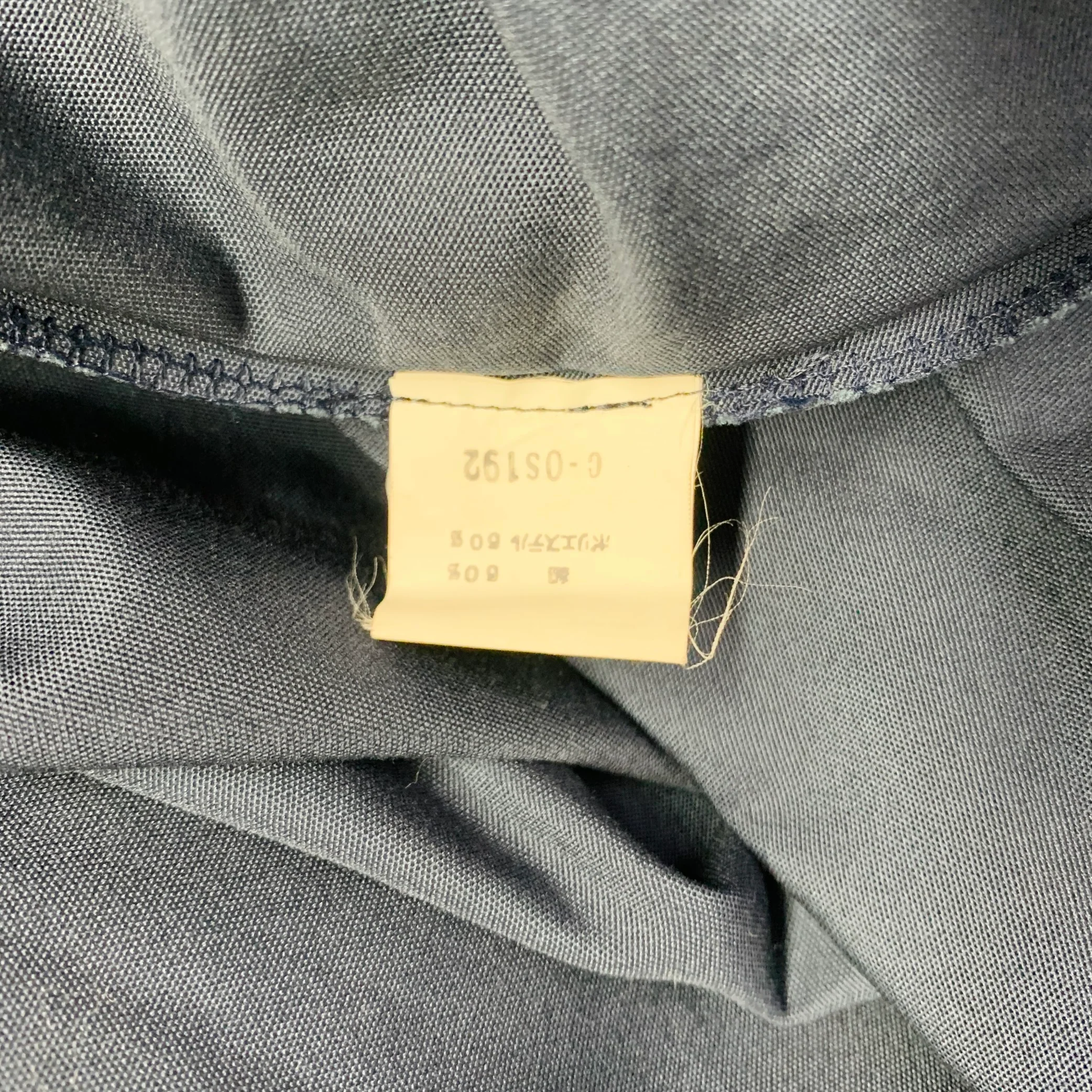 THIERRY MUGLER One Size Navy Light Blue Cotton Blend Snaps Poncho Coat - Image 6