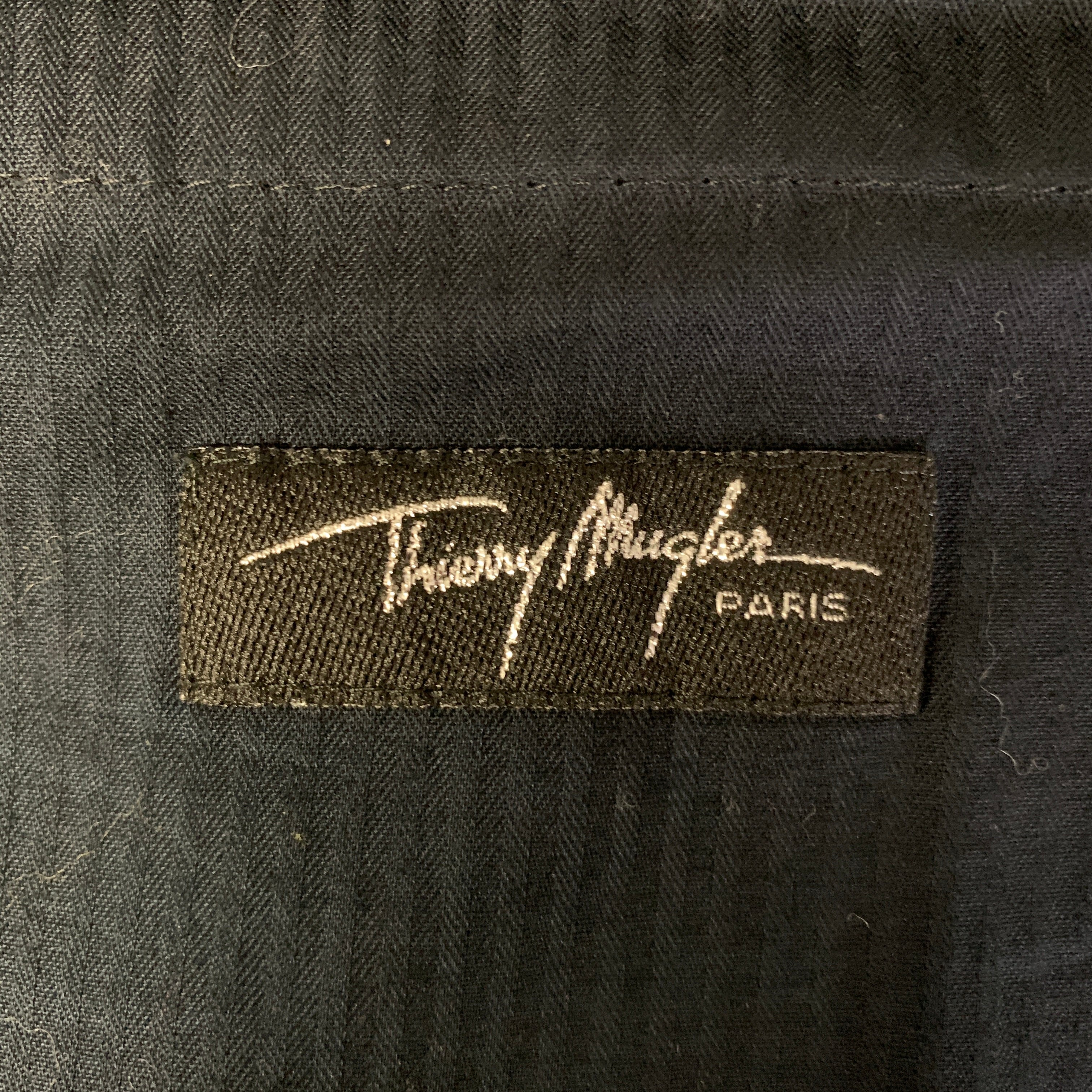 THIERRY MUGLER Size 34 Black Wool Baggy Dress Pants - Image 5