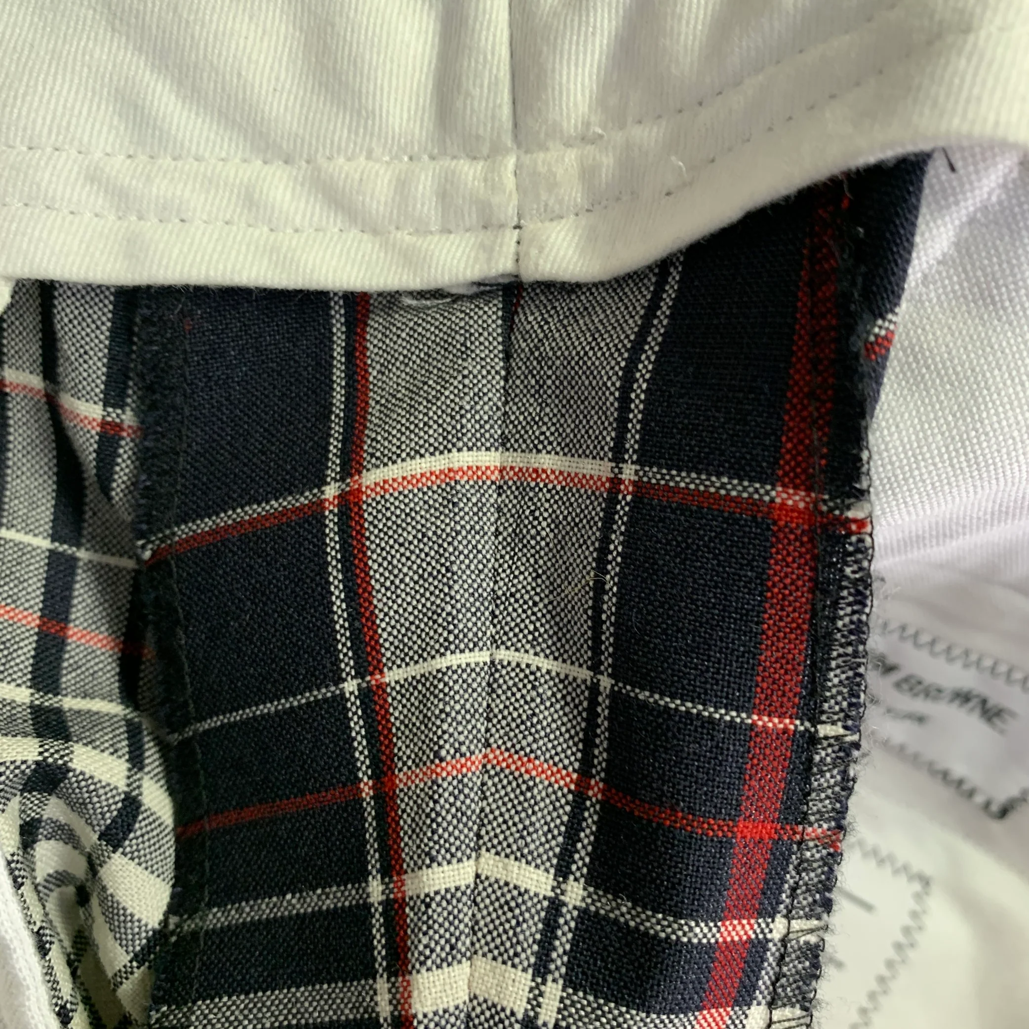 THOM BROWNE Size 42 Navy White Red Plaid Wool Mohair Silk Suit - Image 12