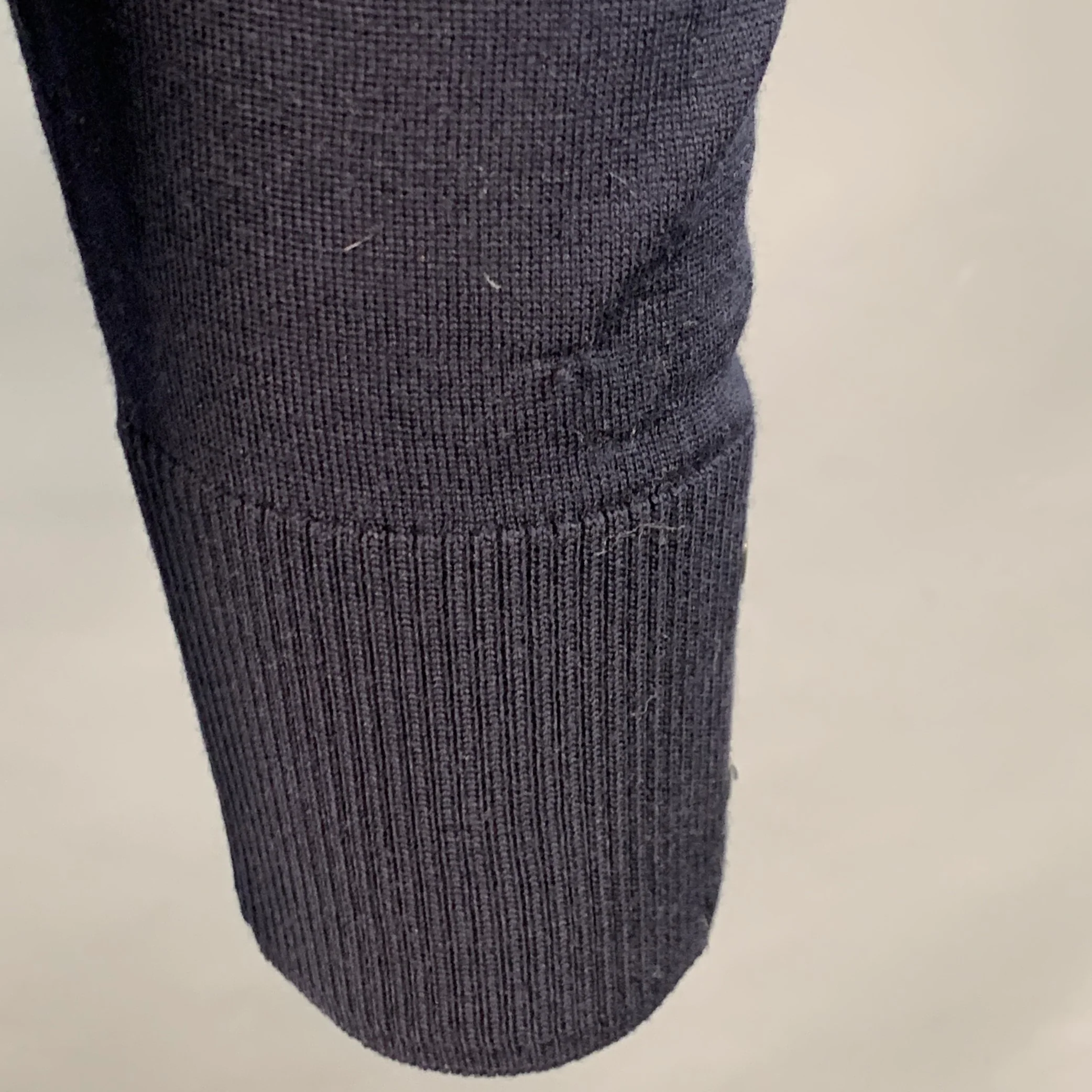 THOM BROWNE Size L Navy White Stripe Merino Wool Pullover - Image 6
