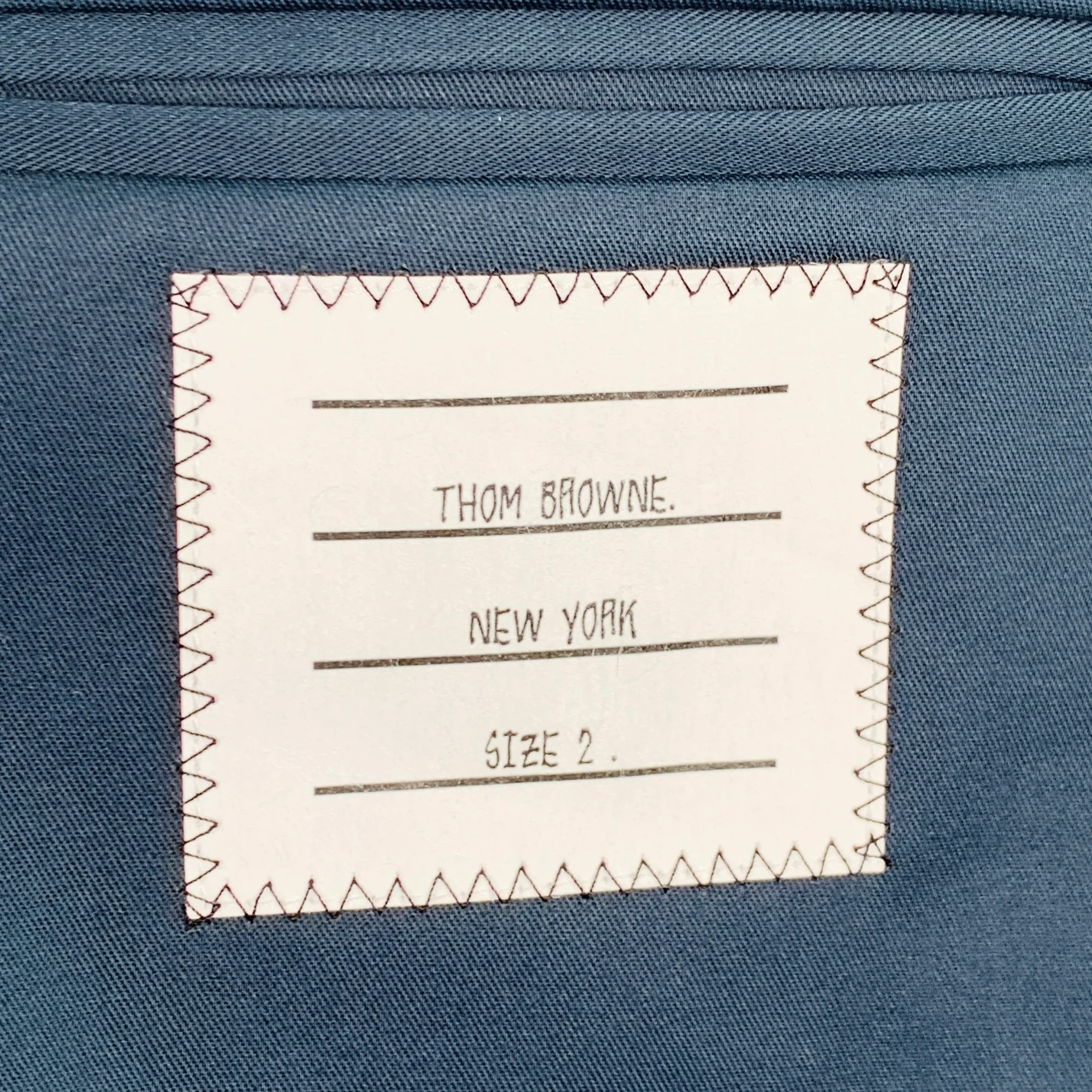 THOM BROWNE Size M Navy Twill Shirt Jacket - Image 3