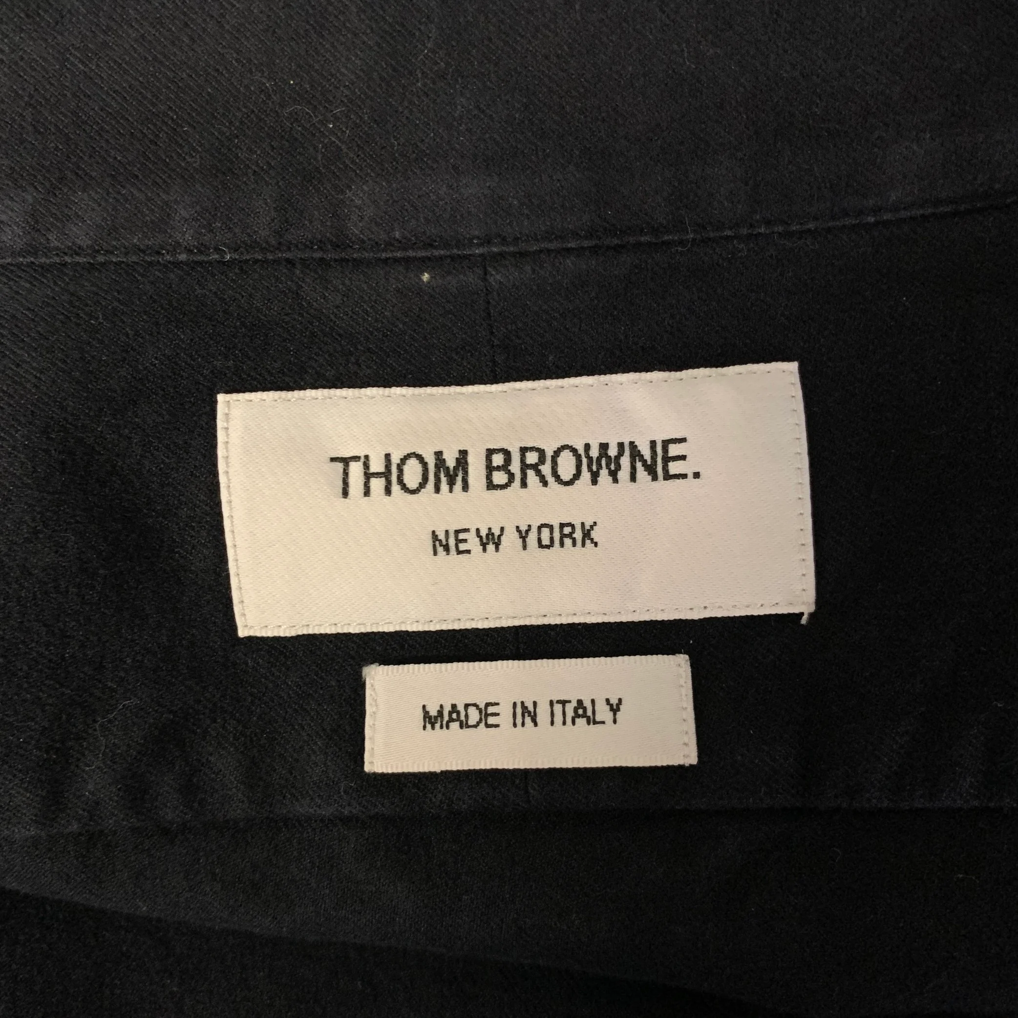 THOM BROWNE Size S Navy Grey Cotton Arm Stripe Long Sleeve Shirt - Image 6
