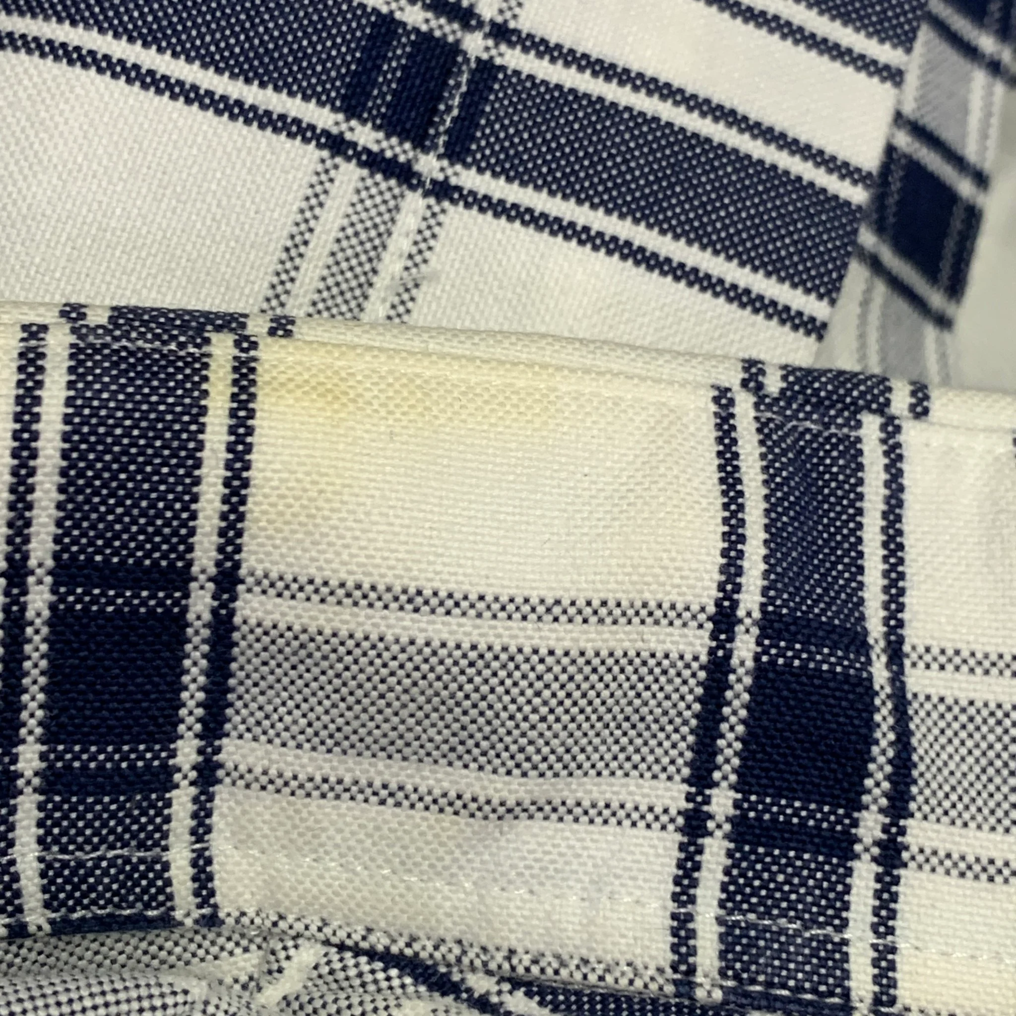 THOM BROWNE Size S White Navy Plaid Cotton One Pocket Long Sleeve Shirt - Image 7
