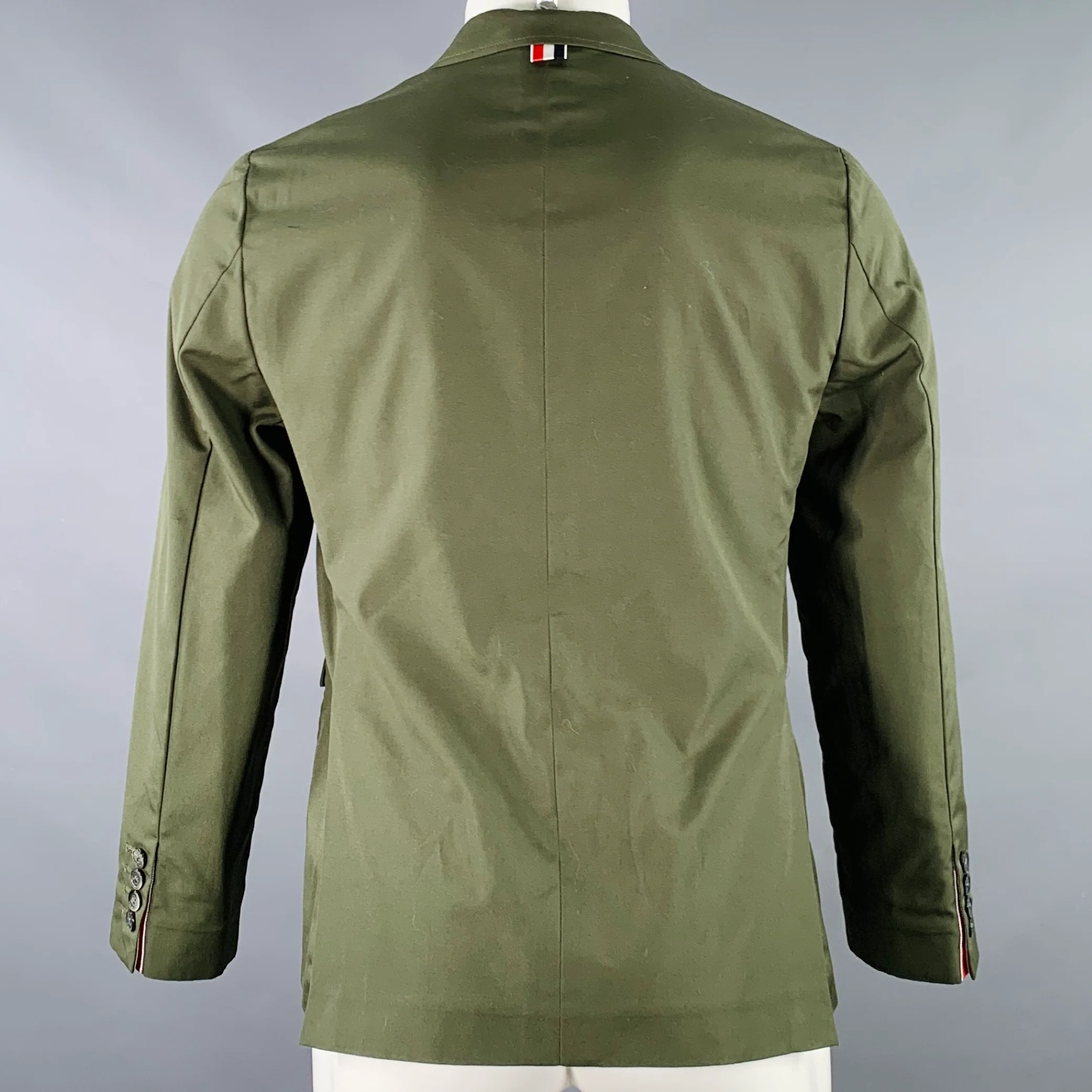 THOM BROWNE Size XS Green Olive Notch Lapel Jacket - Image 3