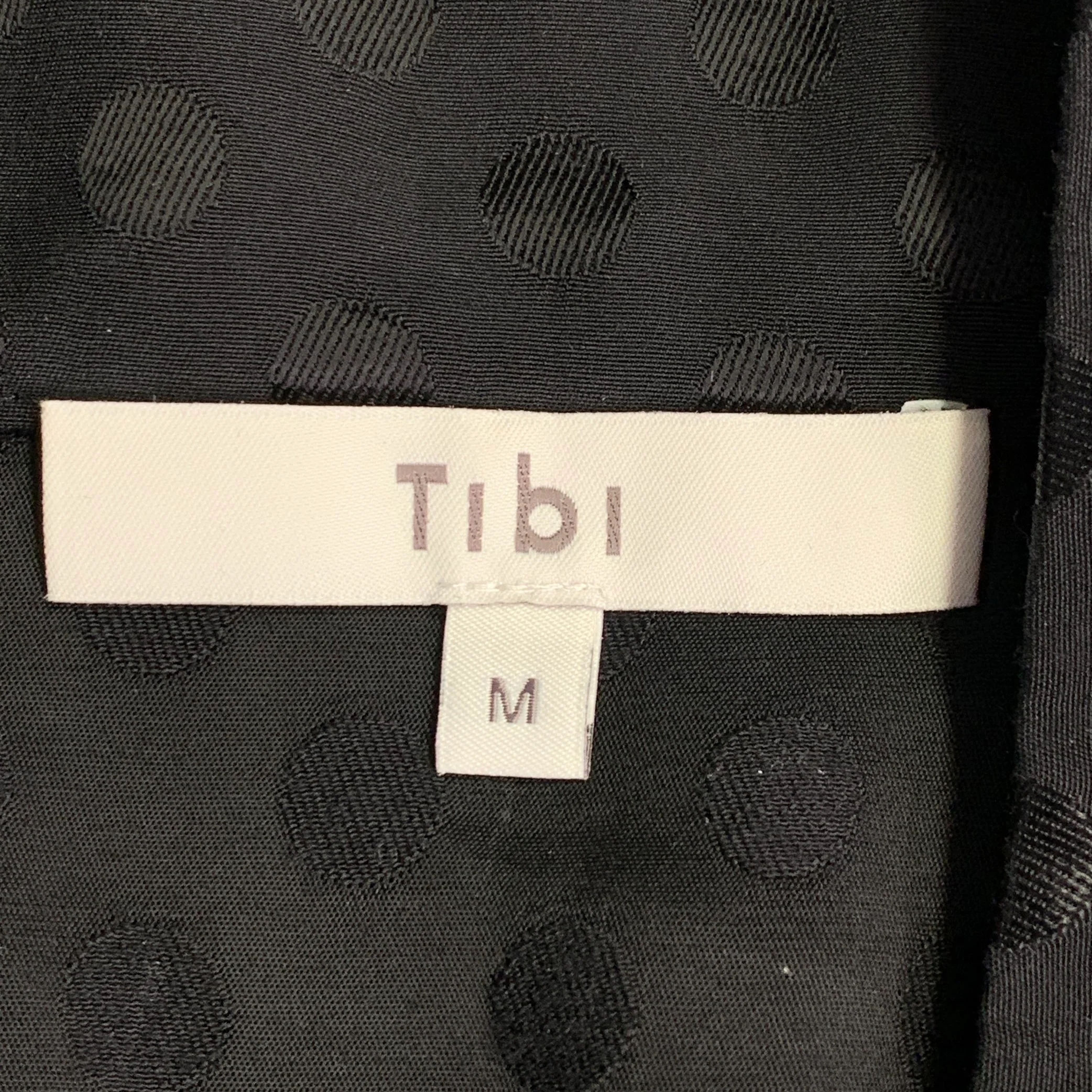 TIBI Size M Black Viscose Dots Bow Blouse - Image 5