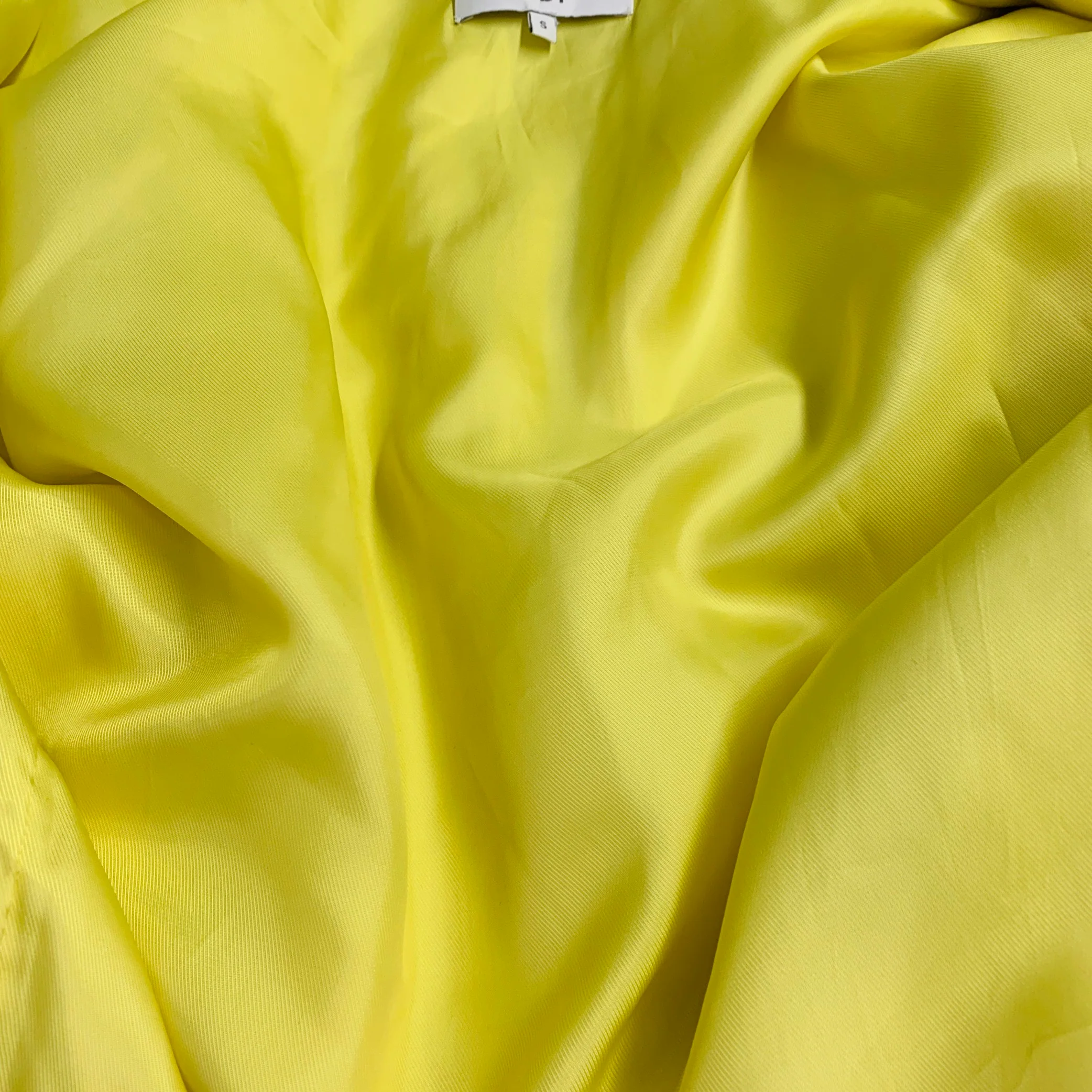 TIBI Size S Yellow Acrylic Faux Fur Oversized Zip Up Bomber Jacket - Image 5