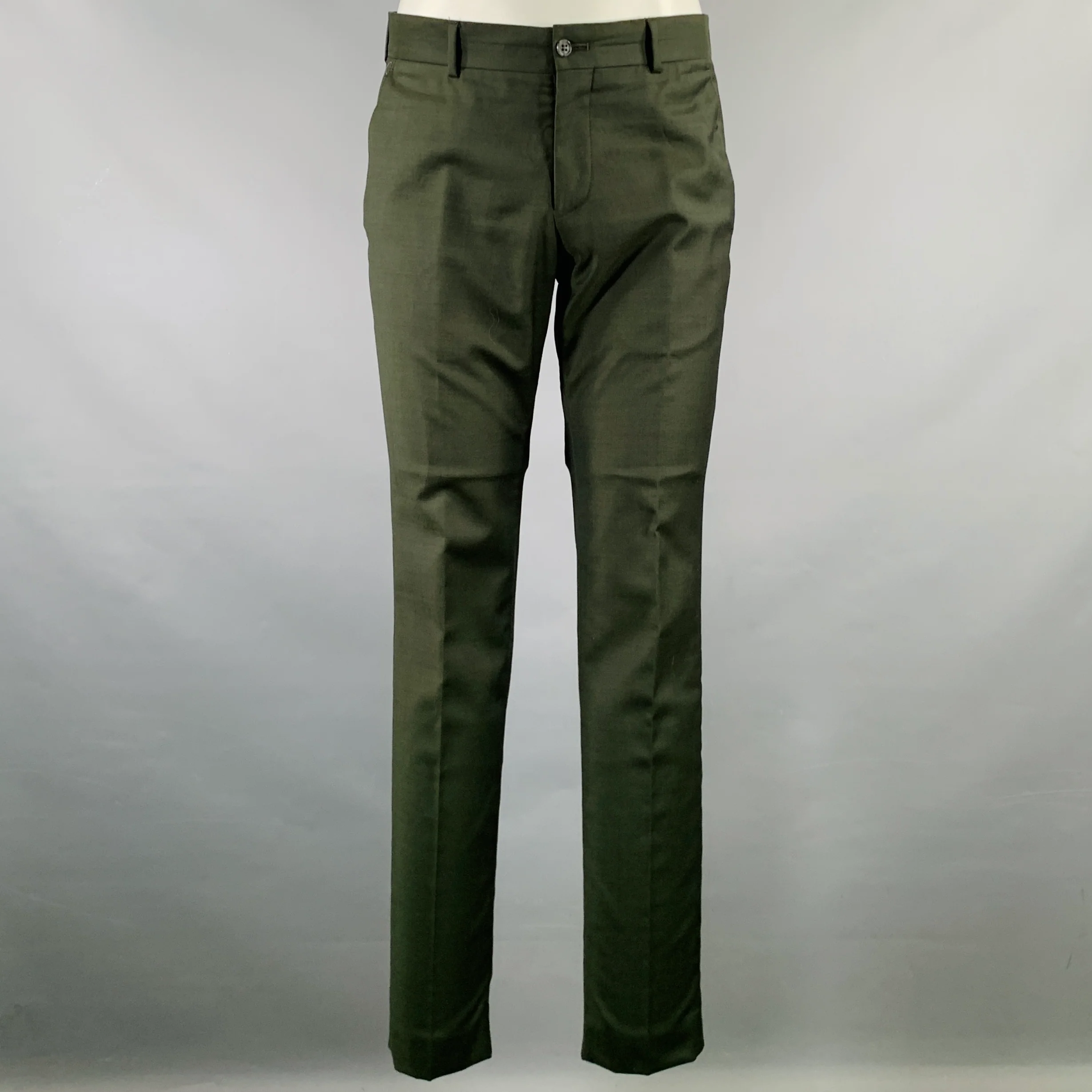 TIGER of SWEDEN Size 36 Forest Green Wool Notch Lapel Suit - Image 4