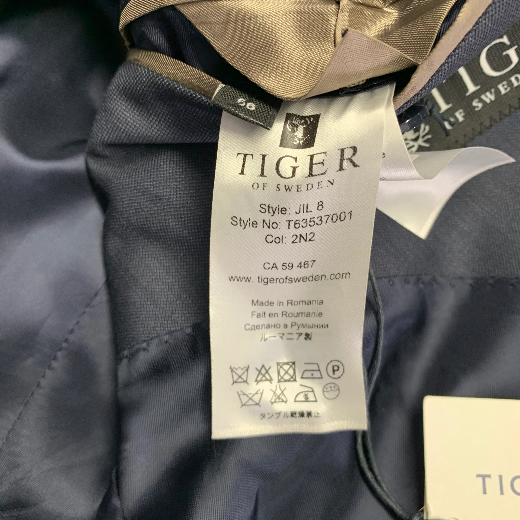 TIGER of SWEDEN Size 46 Navy Wool Notch Lapel Sport Coat - Image 7