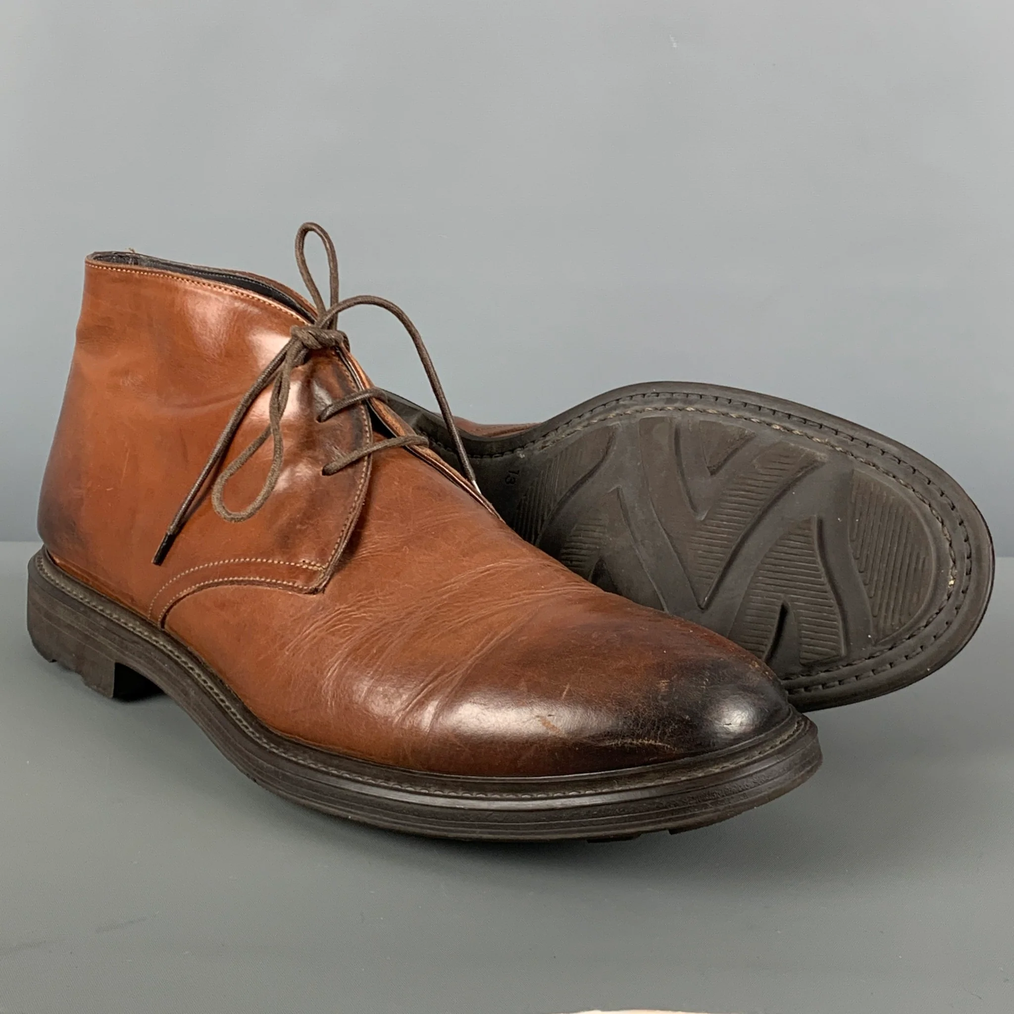 TO BOOT NY Size 13 Brown Brown Leather Lace Up Boots - Image 5