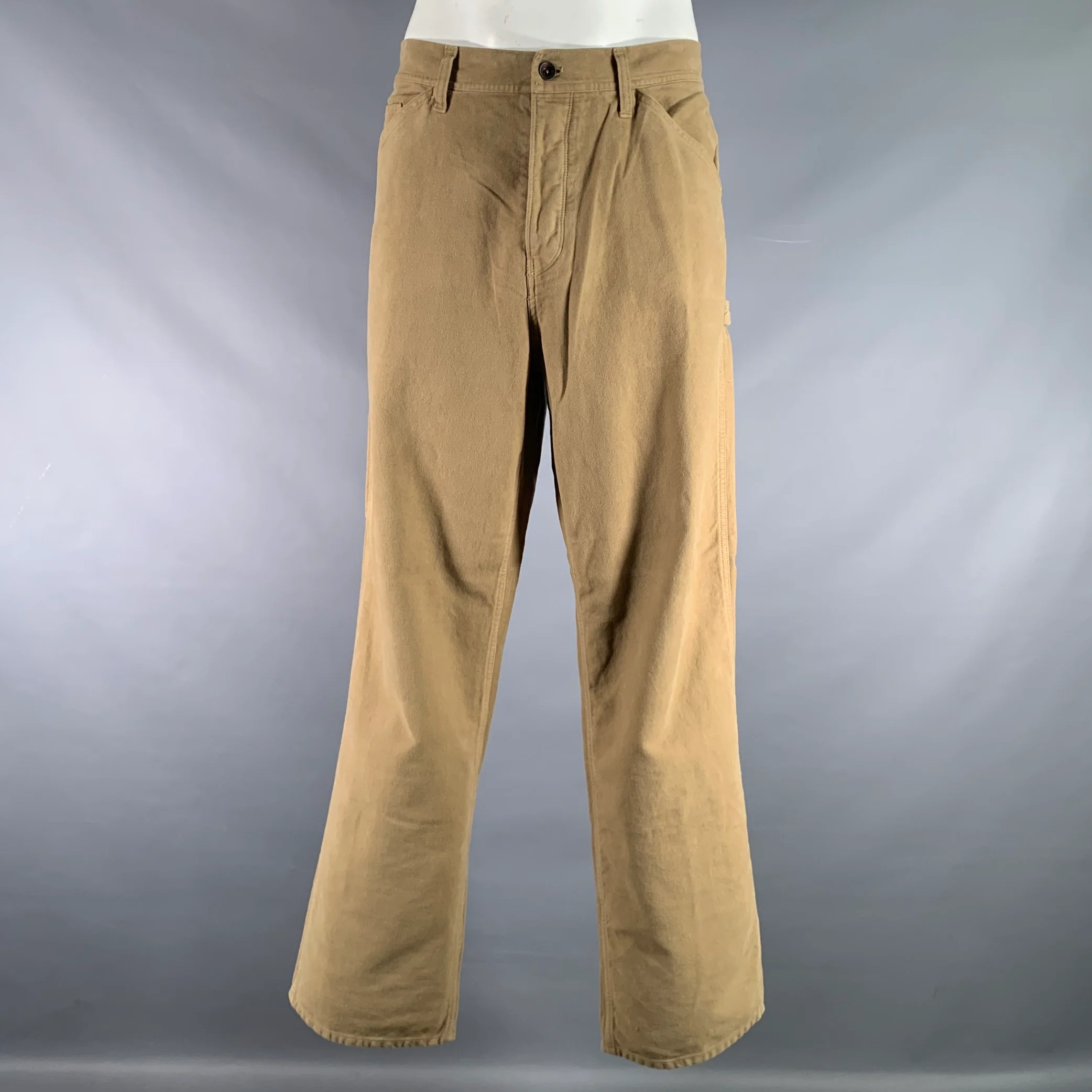 TODD SNYDER Size 34 Beige Cotton Button Fly Jeans
