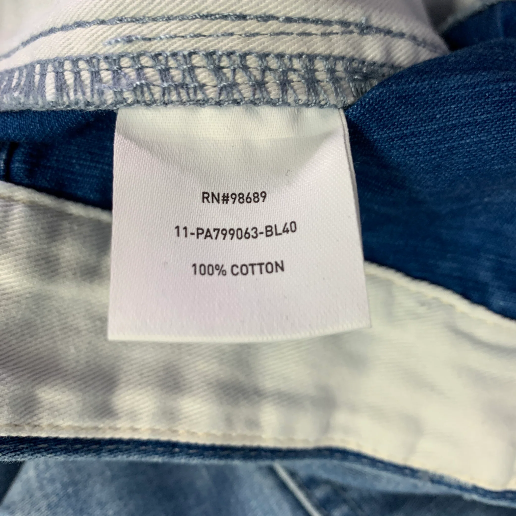 TODD SNYDER Size 36 Blue Light Blue Washed Cotton Straight Relaxed Jeans - Image 5