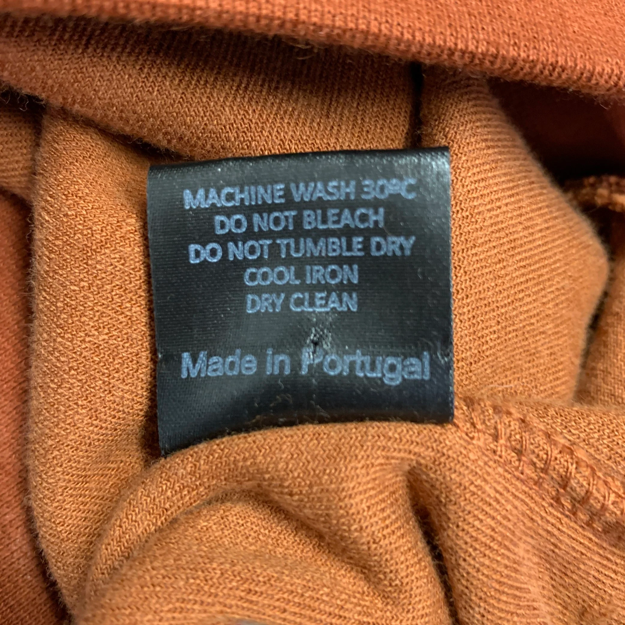 TODD SNYDER Size L Orange Rust Velvet Cotton Blend Half Placket Polo - Image 6