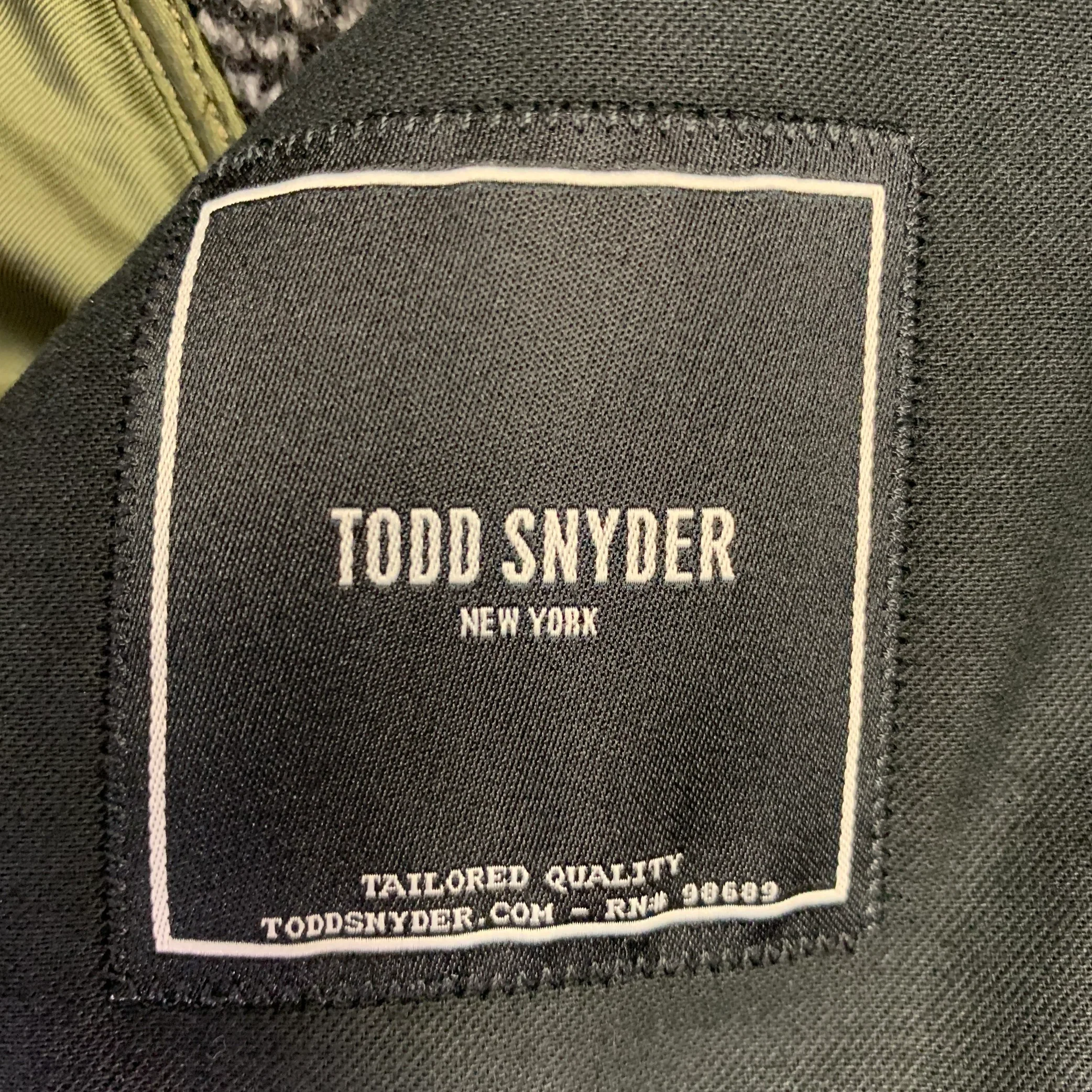 TODD SNYDER Size M Grey Black Herringbone Virgin Wool Blend Jacket - Image 5