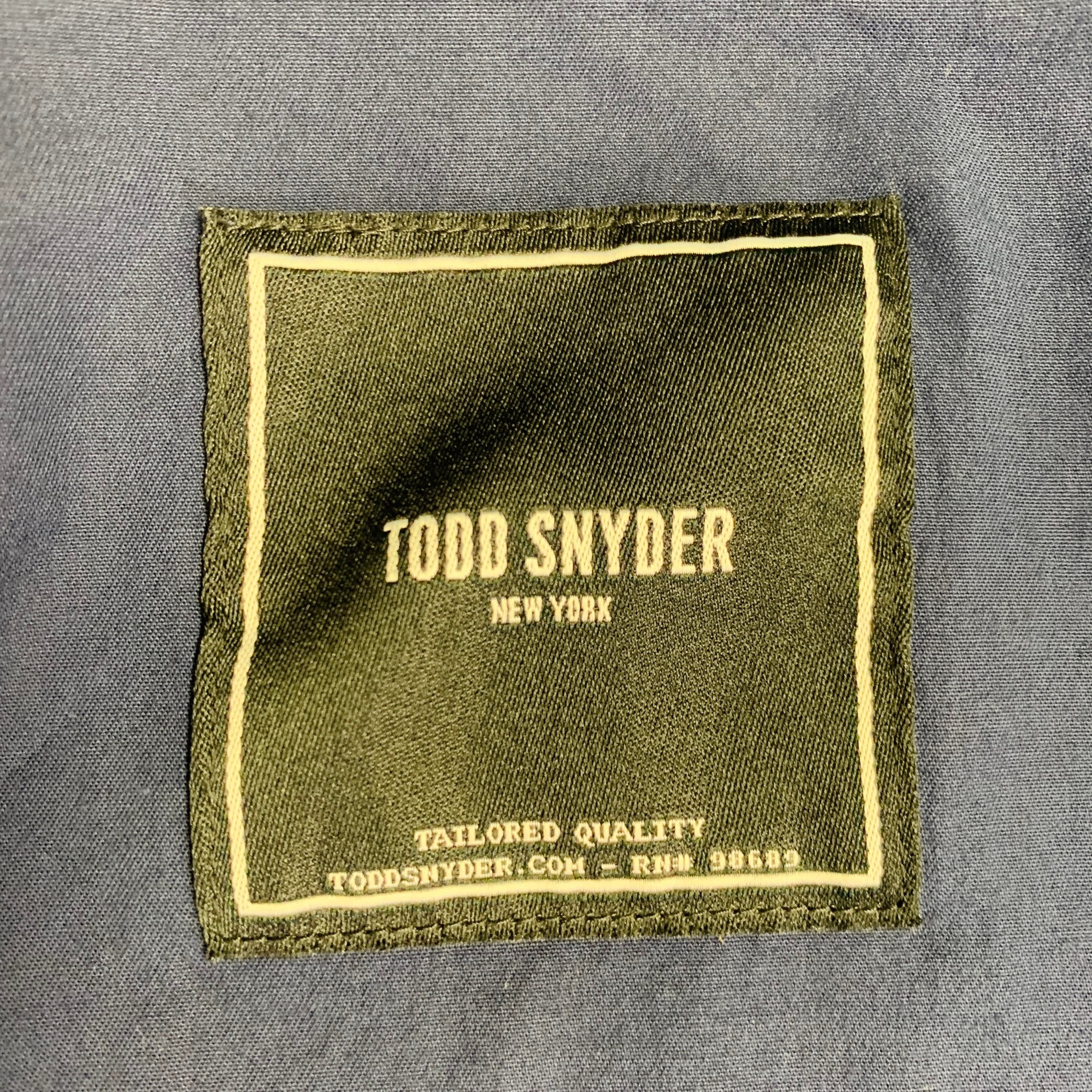 TODD SNYDER Size M Navy Cotton Blend Zip Pockets Jacket - Image 5
