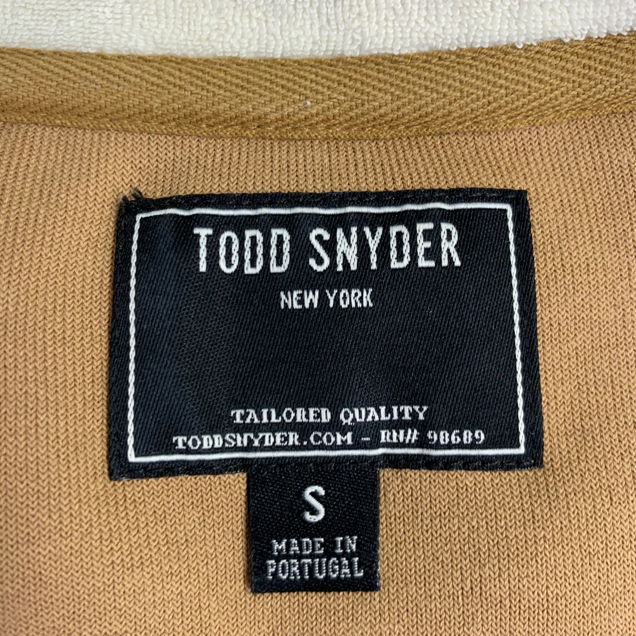 TODD SNYDER Size S Tan Beige Color Block Cotton Blend Short Sleeve Shirt - Image 5