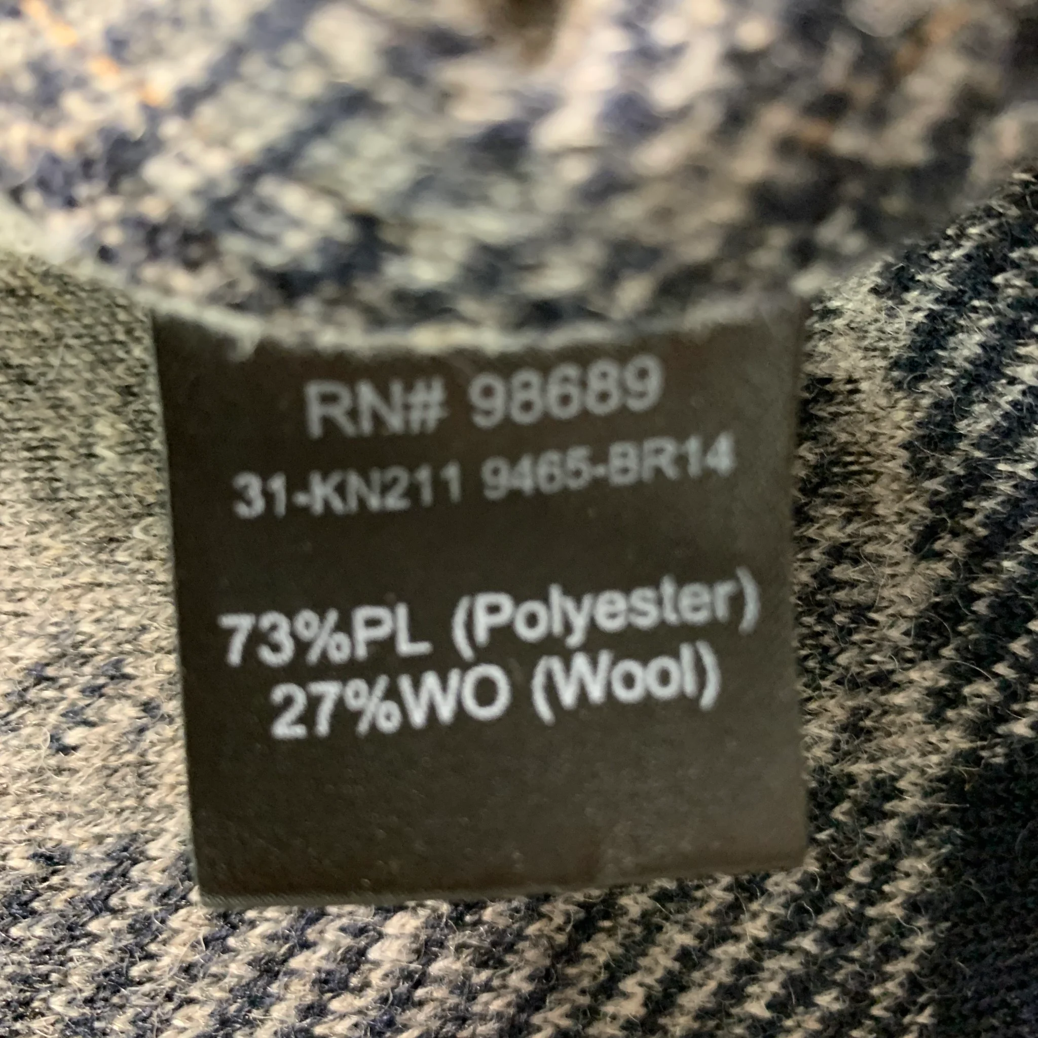 TODD SNYDER Size XL Beige Navy Plaid Polyester Wool Jacket - Image 5