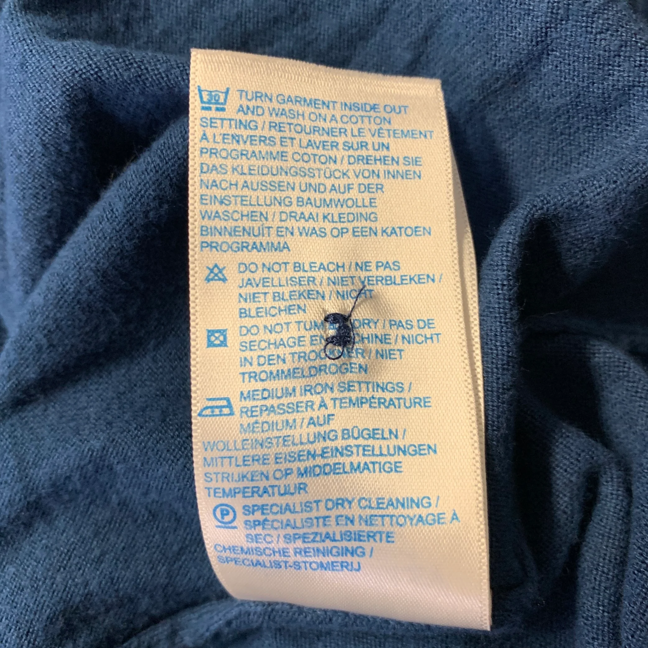 TODD SNYDER Size XL Blue Knit Cotton Polo - Image 7