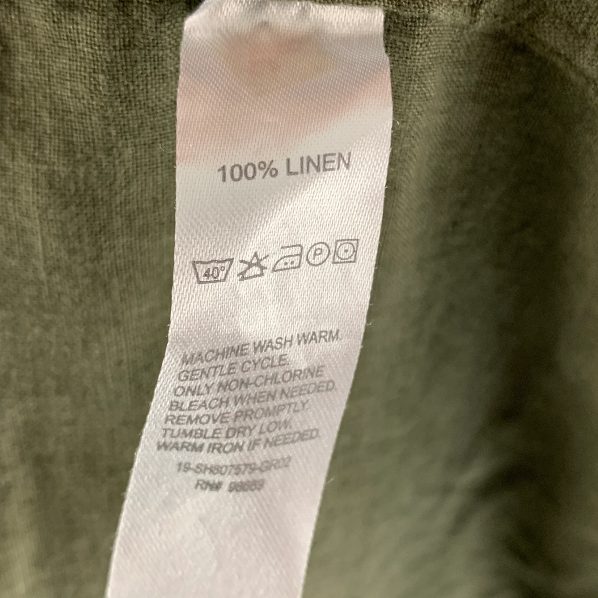 TODD SNYDER Size XXL Green Forest Green Linen One pocket Short Sleeve Shirt - Image 5