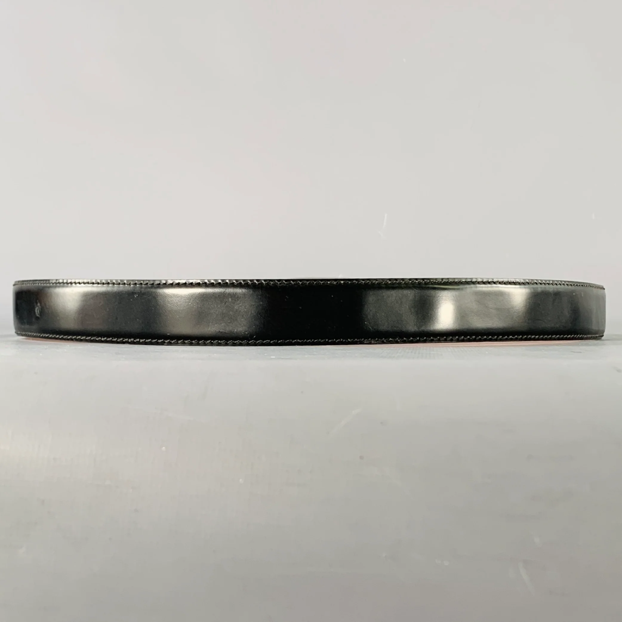 TOD'S Size 38 Black Silver Leather Belt - Image 3