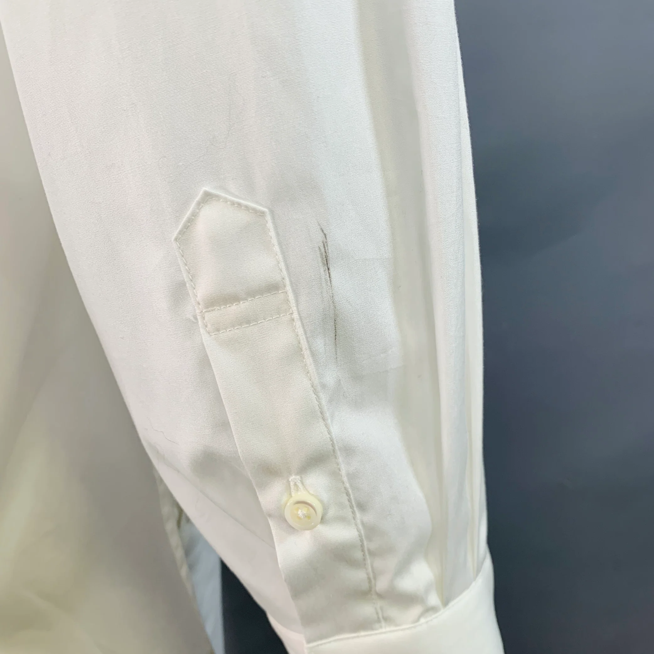TOIRONIER One Size White Cotton Curved Cutaway Side Ties Long Sleeve Shirt - Image 5