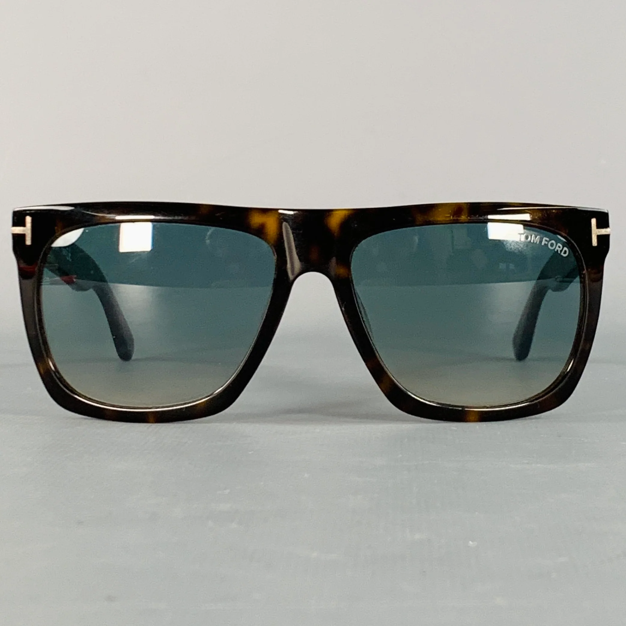 TOM FORD Brown Tortoiseshell Acetate Square Sunglasses