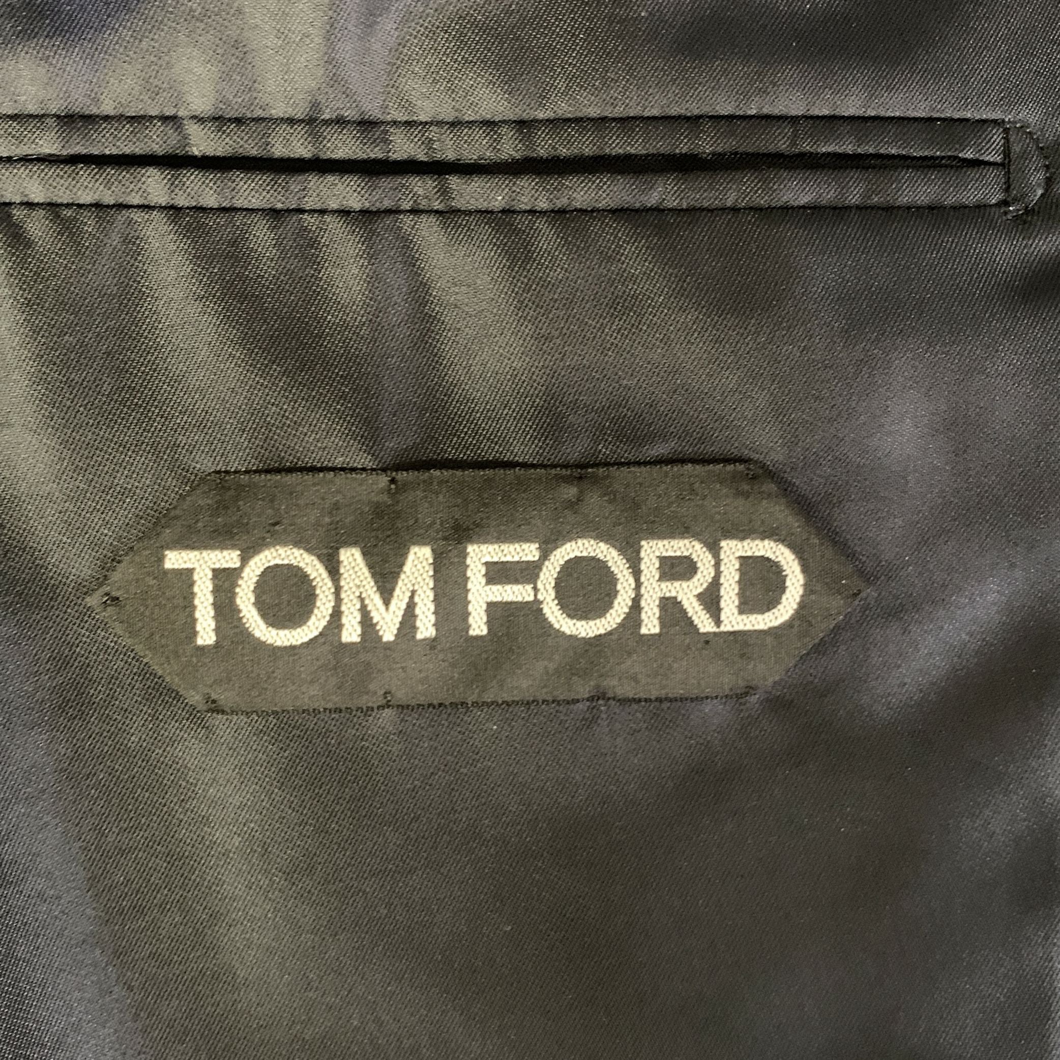 TOM FORD Chest Size 44 Blue Navy Floral Silk Viscose Peak Lapel Sport Coat - Image 6