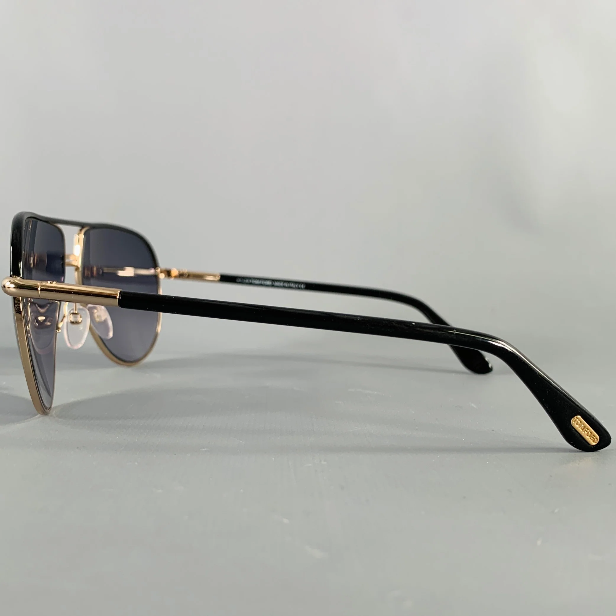 TOM FORD Cole Gold Black Metal Acetate Aviator Sunglasses - Image 4