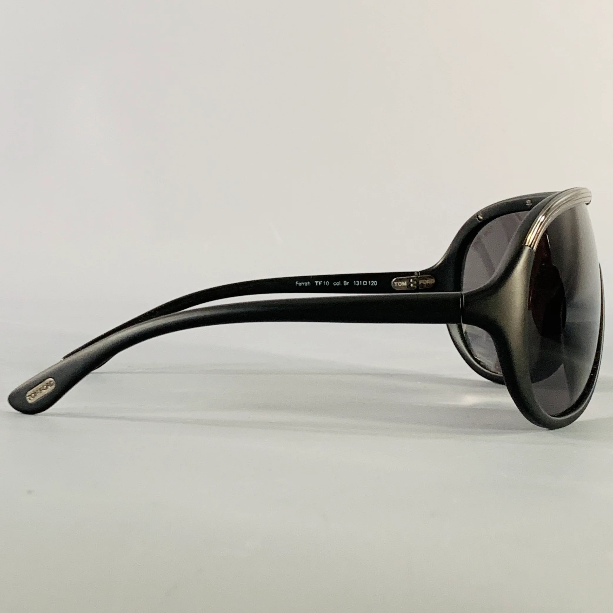 TOM FORD Farrah Black Silver Acetate Shield Sunglasses - Image 2
