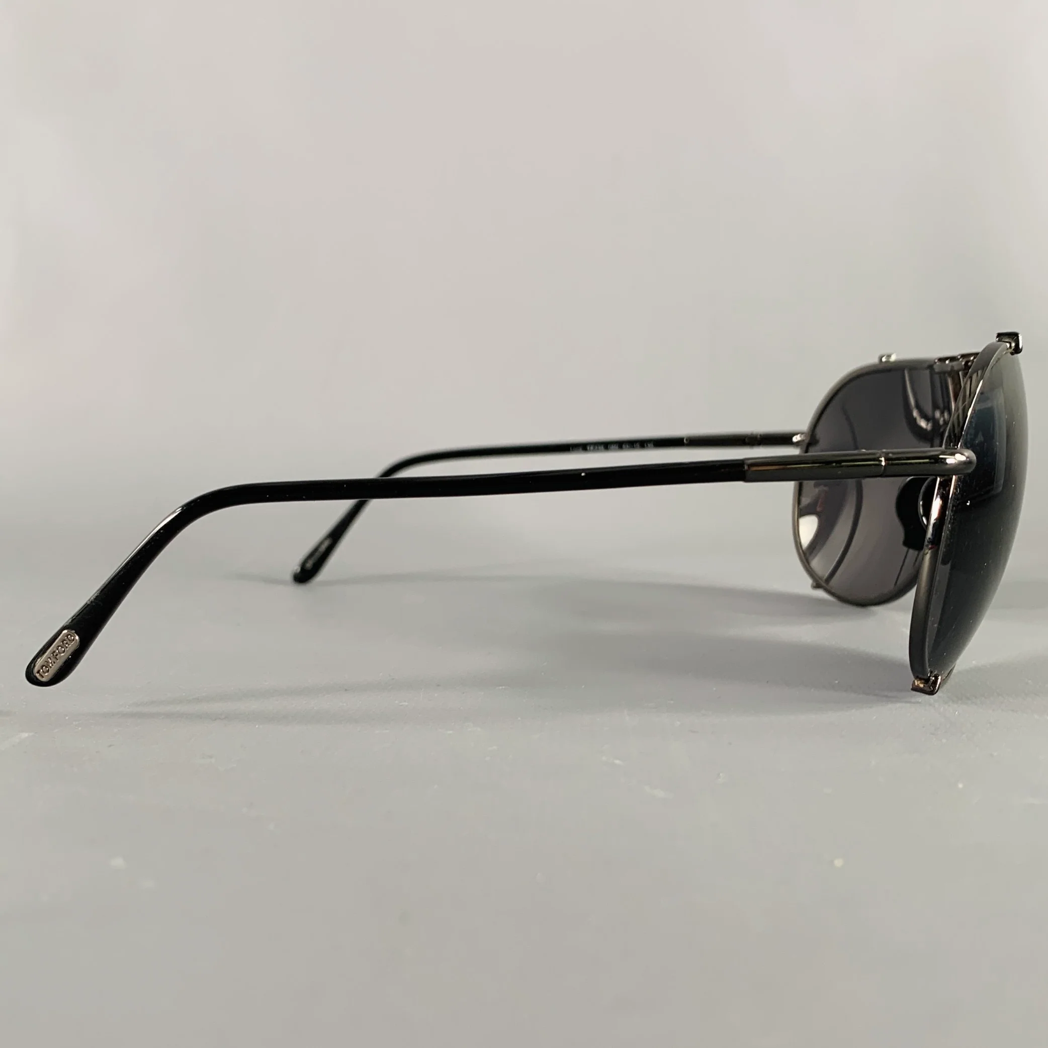 TOM FORD Luca Black Metal Acetate Aviator Sunglasses - Image 2